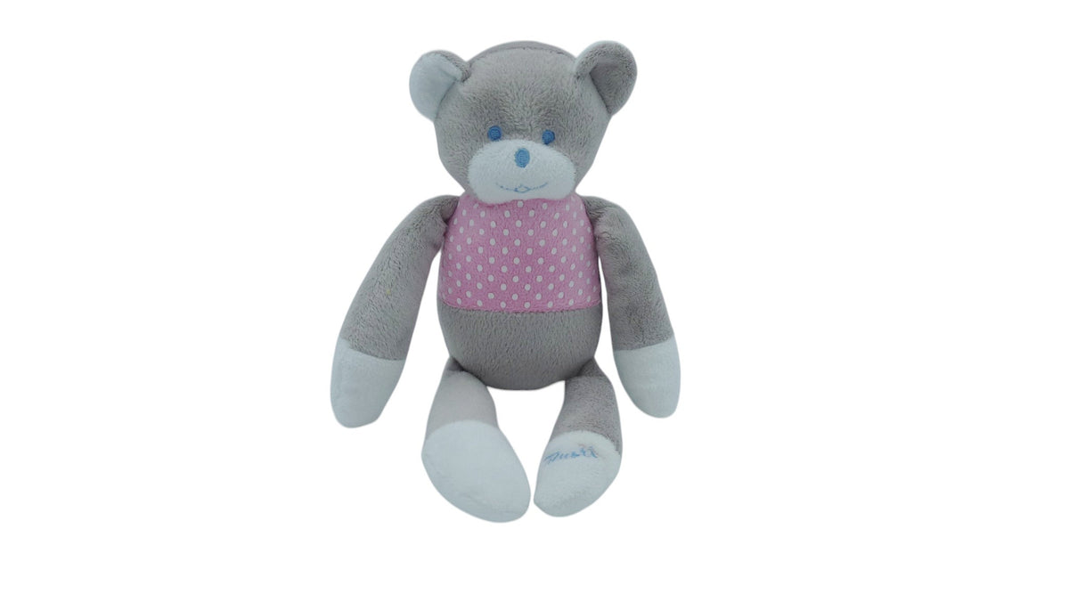 Peluche ours gris rose - Mustela 29 cm