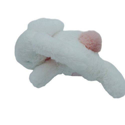 Peluche lapin blanc corail - Pompon - DC2682 Doudou et Compagnie 27 cm