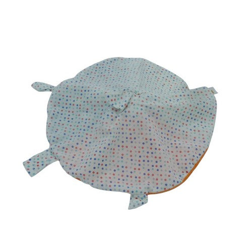 Doudou âne plat attache tétine gris orange - Roda Rodadou