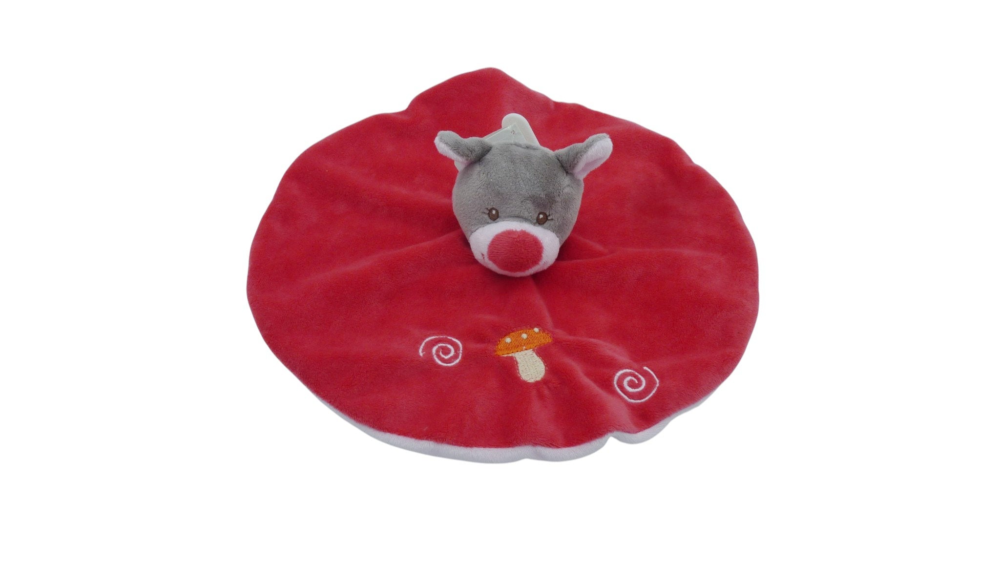 Doudou ours plat rouge rose - Kiabi