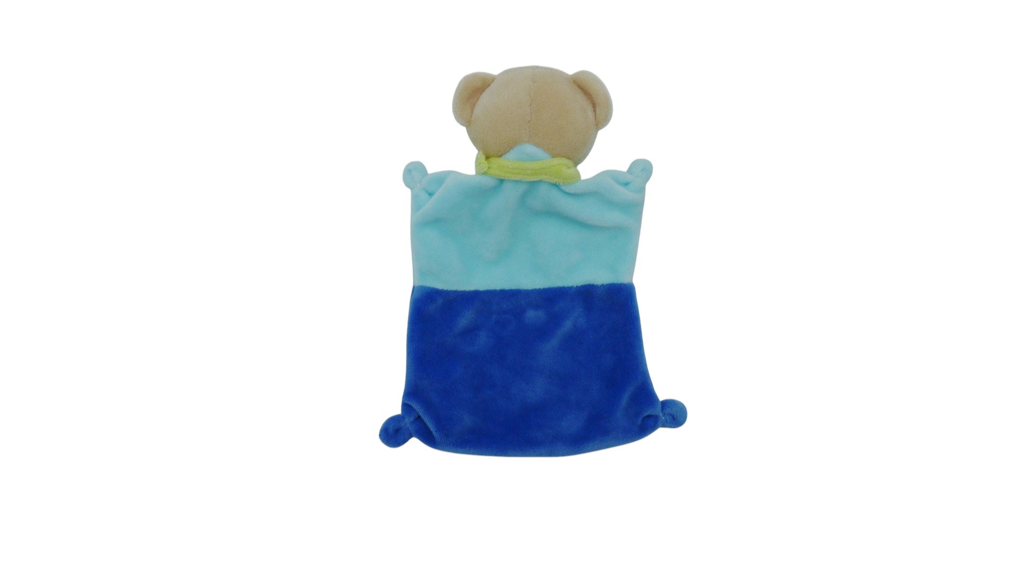 Doudou ours plat bleu turquoise - Nicotoy