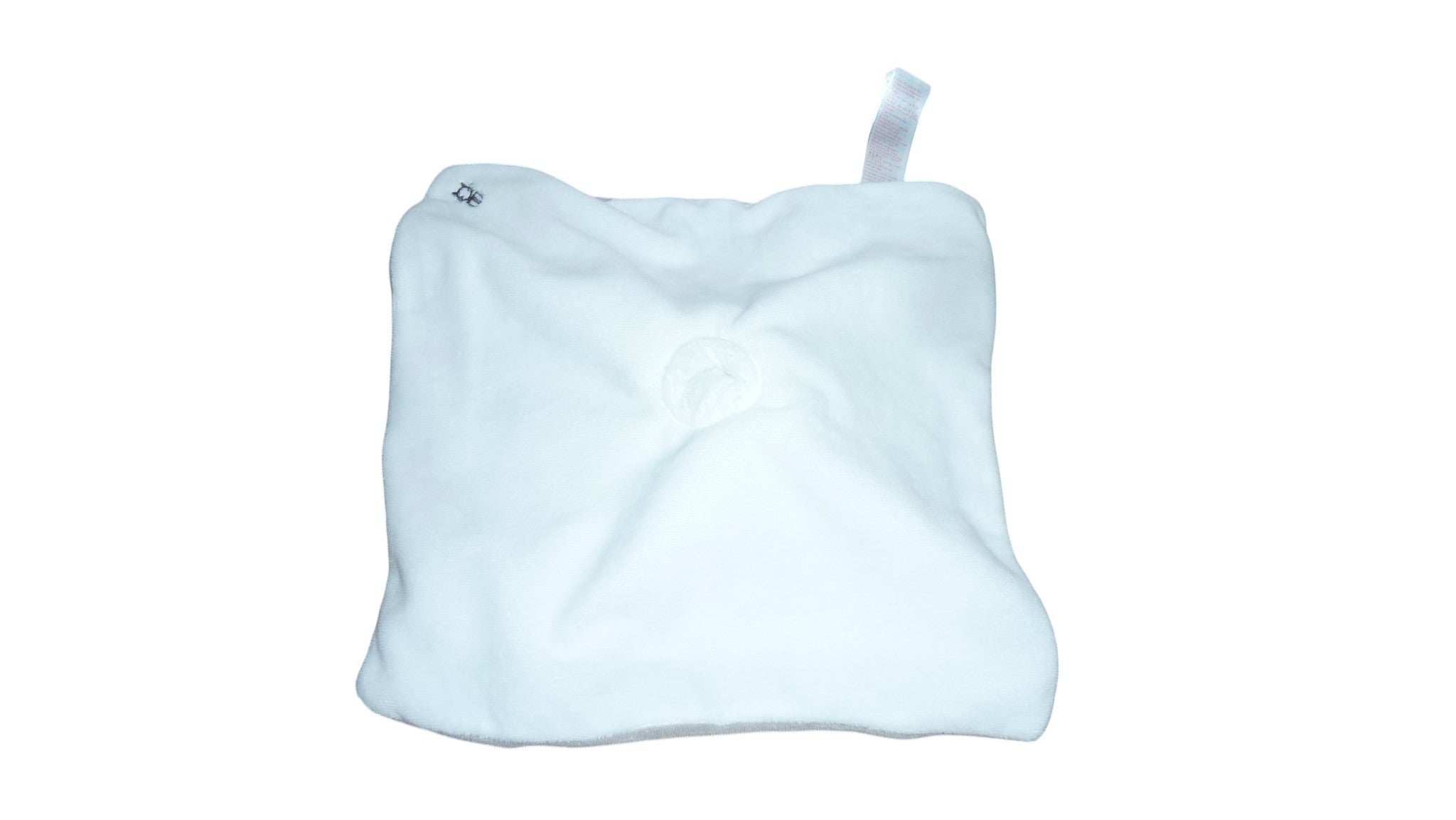 Doudou chat blanc et gris plat Obaibi