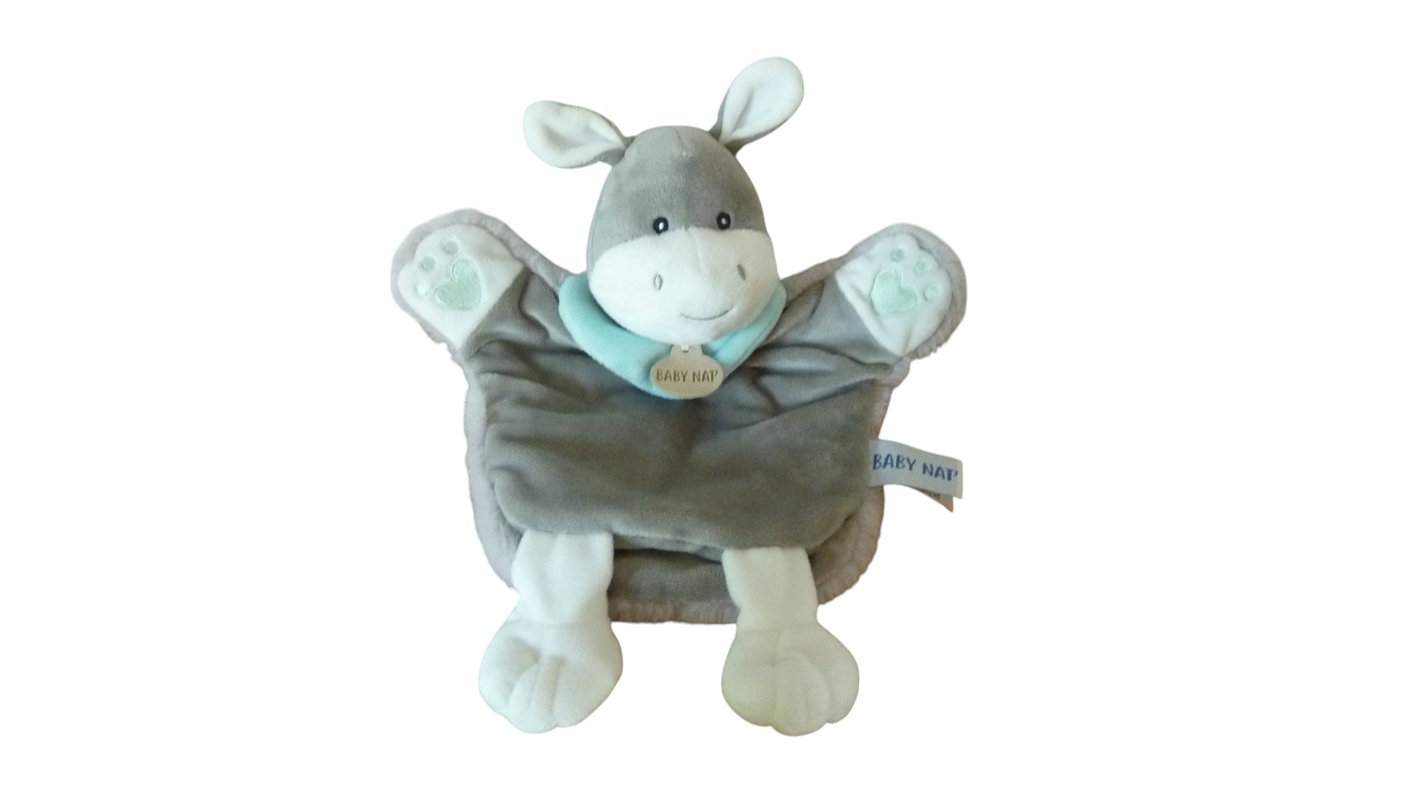 Doudou âne marionnette gris - Ferme - BN00462 Baby'Nat