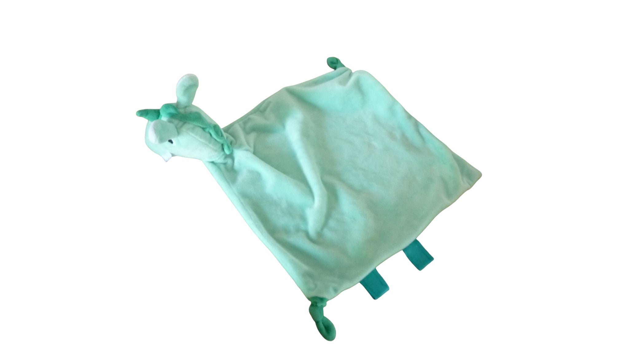 Doudou licorne plat vert - Krammeklud Cuddle Cloth