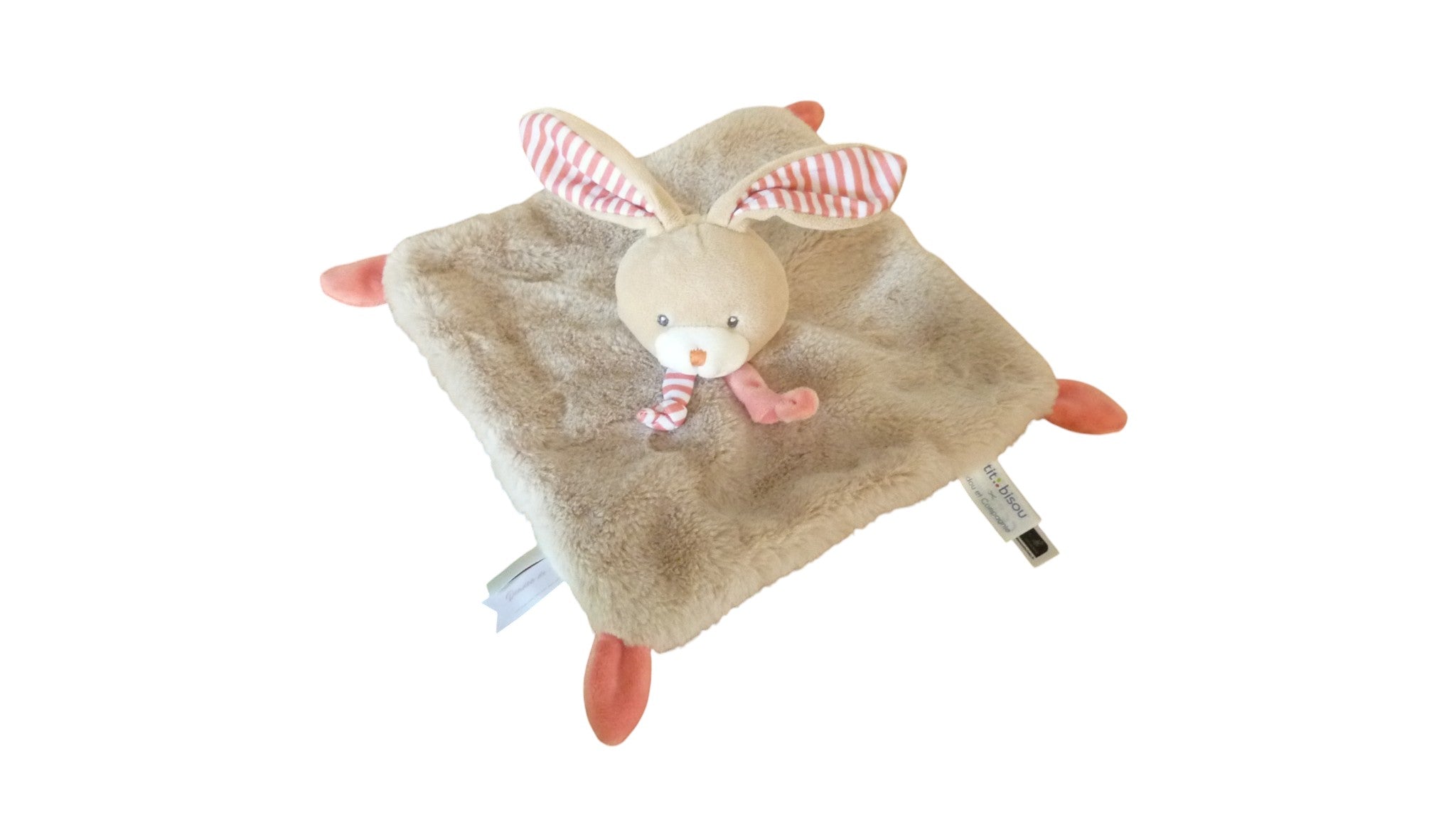 Doudou lapin plat marron - Malo - P'tit Bisou
