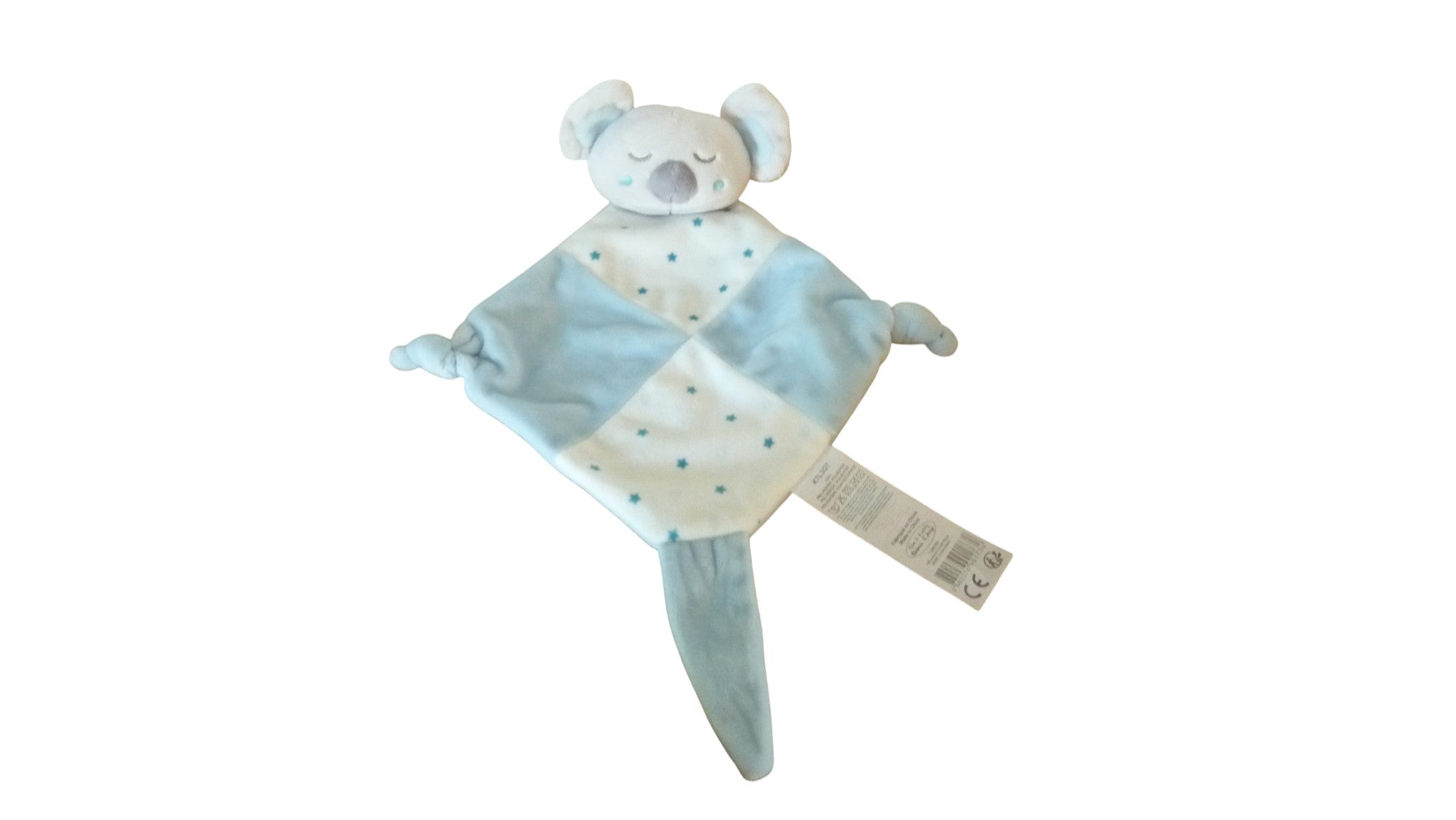 Doudou koala plat bleu blanc - Tomkids