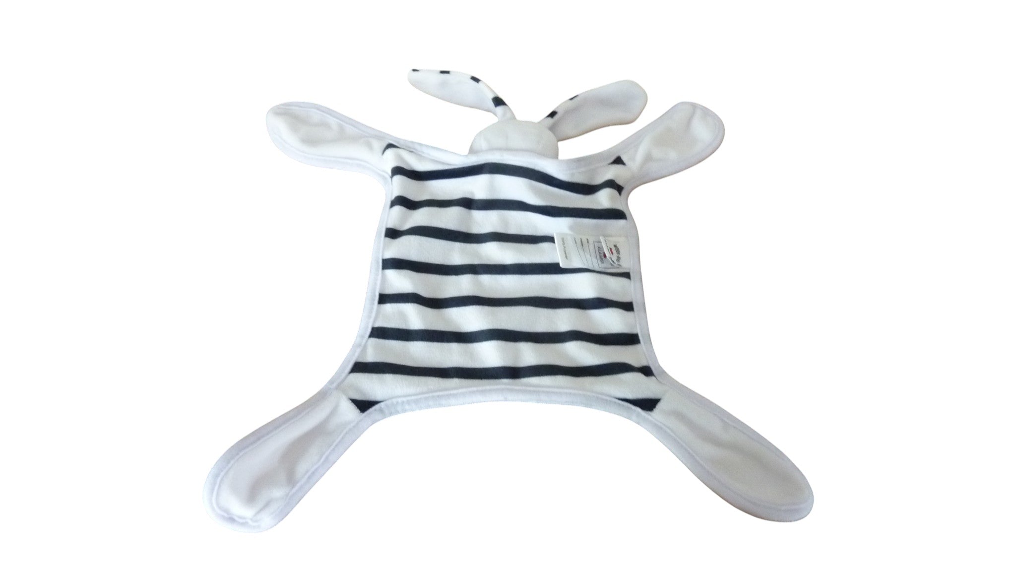 Doudou lapin plat blanc bleu - Week end à la mer