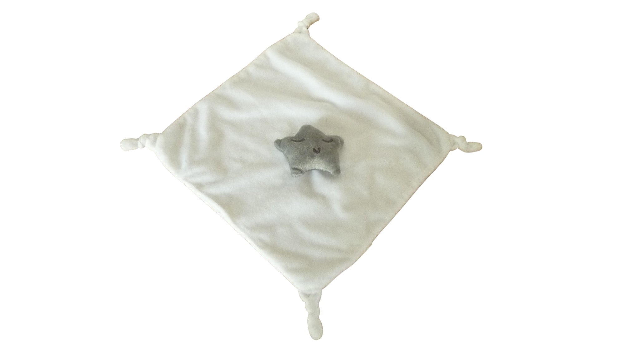 Doudou étoile plat blanc gris - Premaman