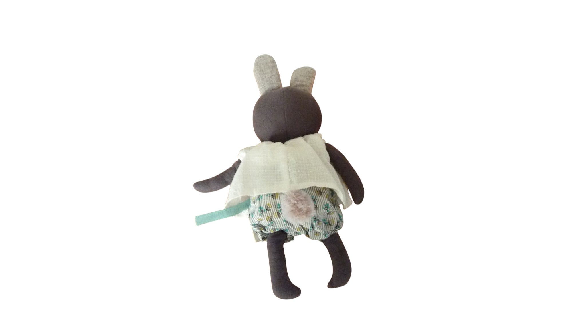Peluche lapin Lune noir blanc - Après la Pluie - Moulin Roty 23 cm
