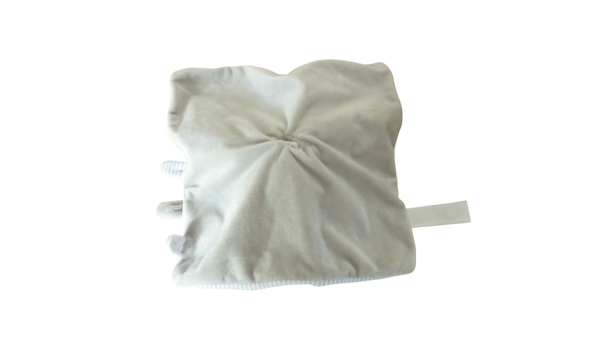 Doudou éléphant plat blanc gris - Obaibi