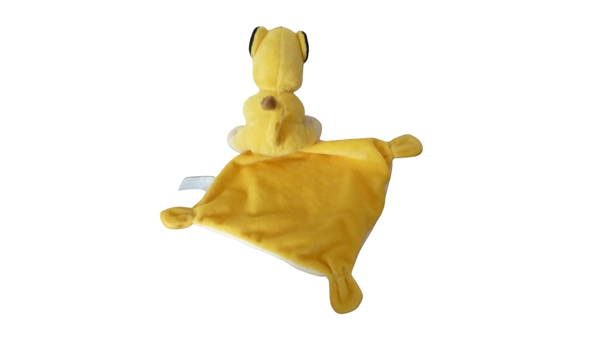 Peluche mouchoir Simba le lion jaune blanc - Disney 15 cm