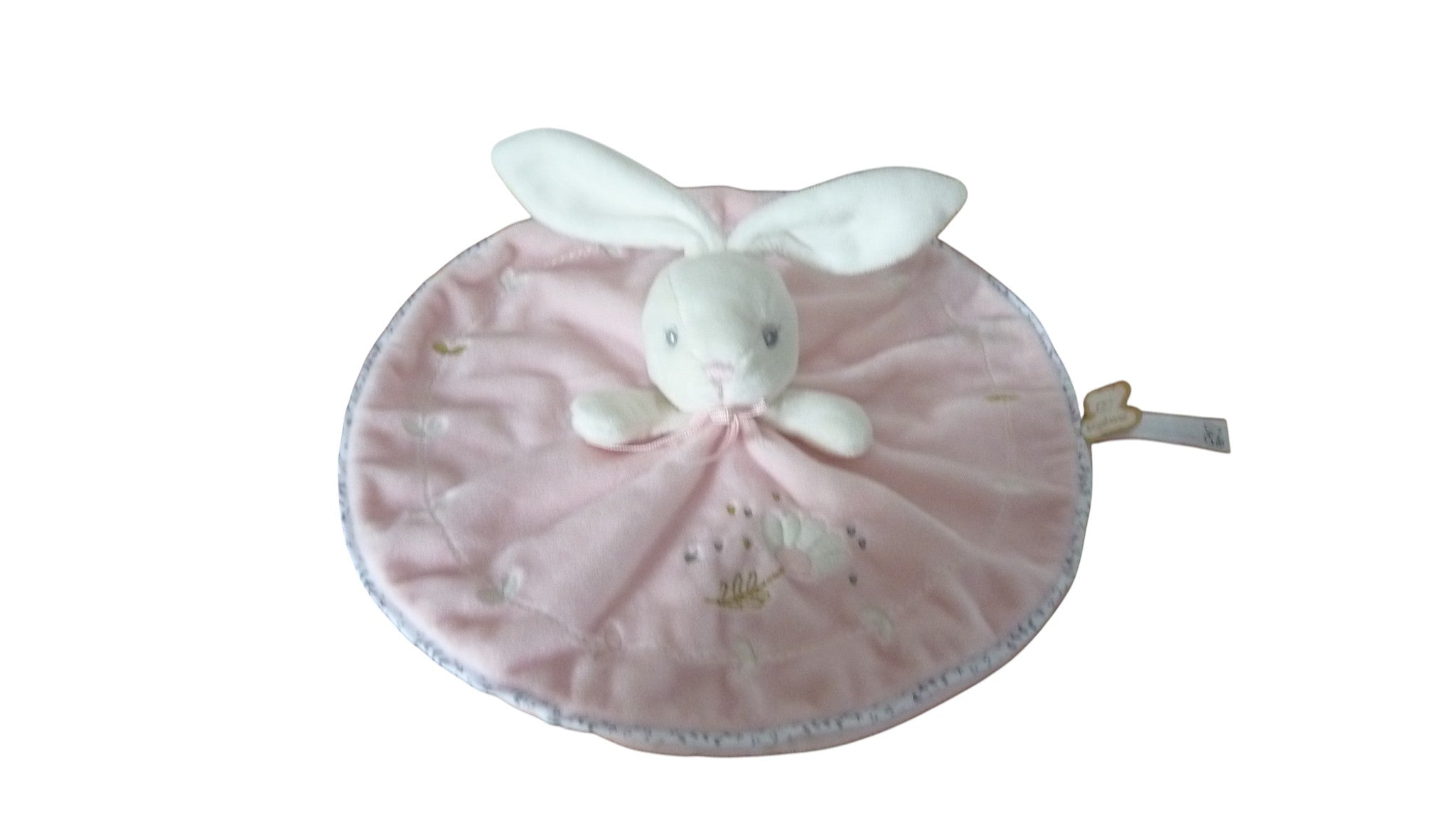 Doudou lapin plat - Perle - rose Kaloo