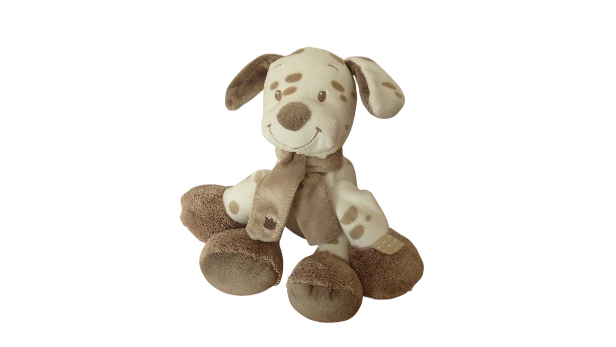 Peluche chien blanc marron - Max et Noa - Nattou 24 cm