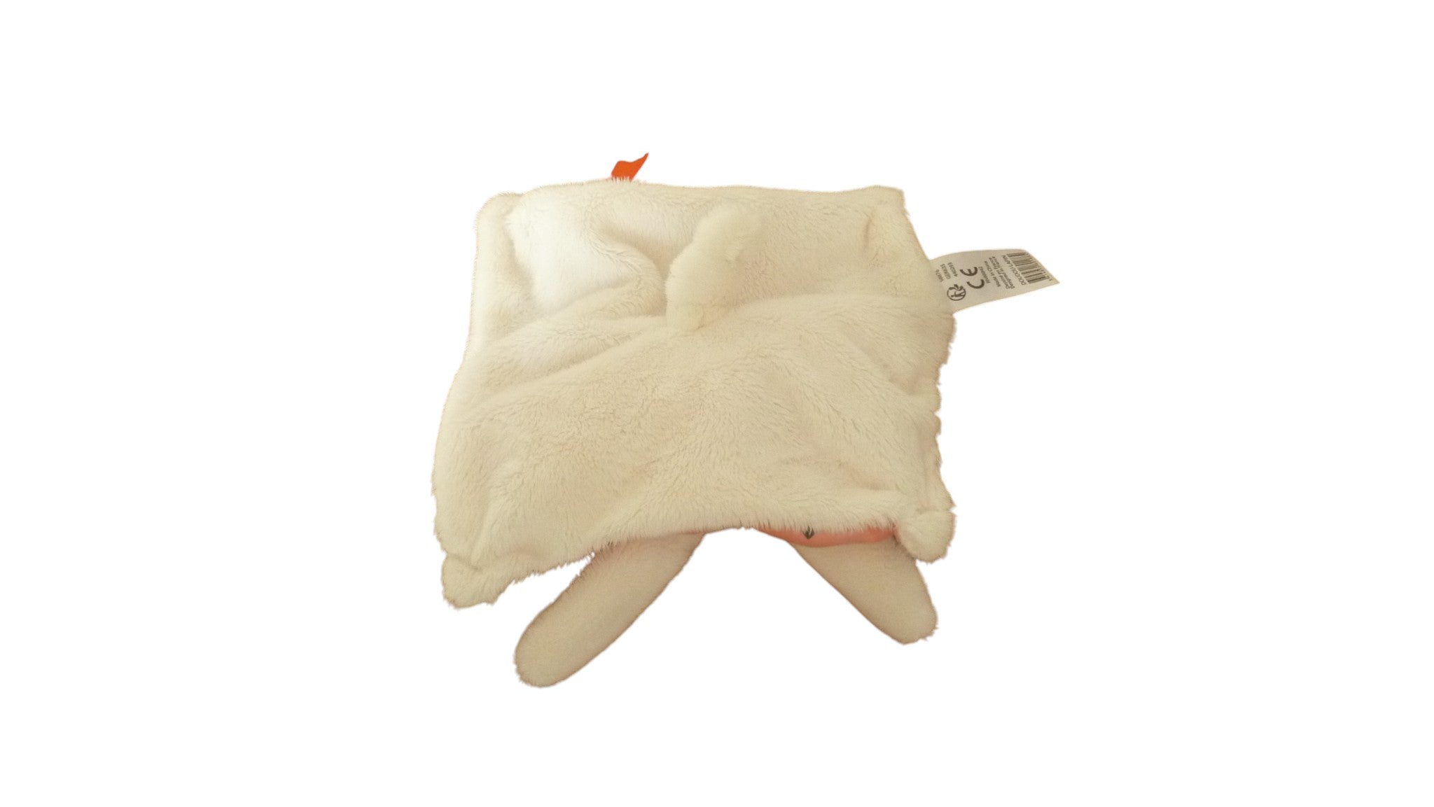 Doudou lapin plat orange blanc - La Redoute