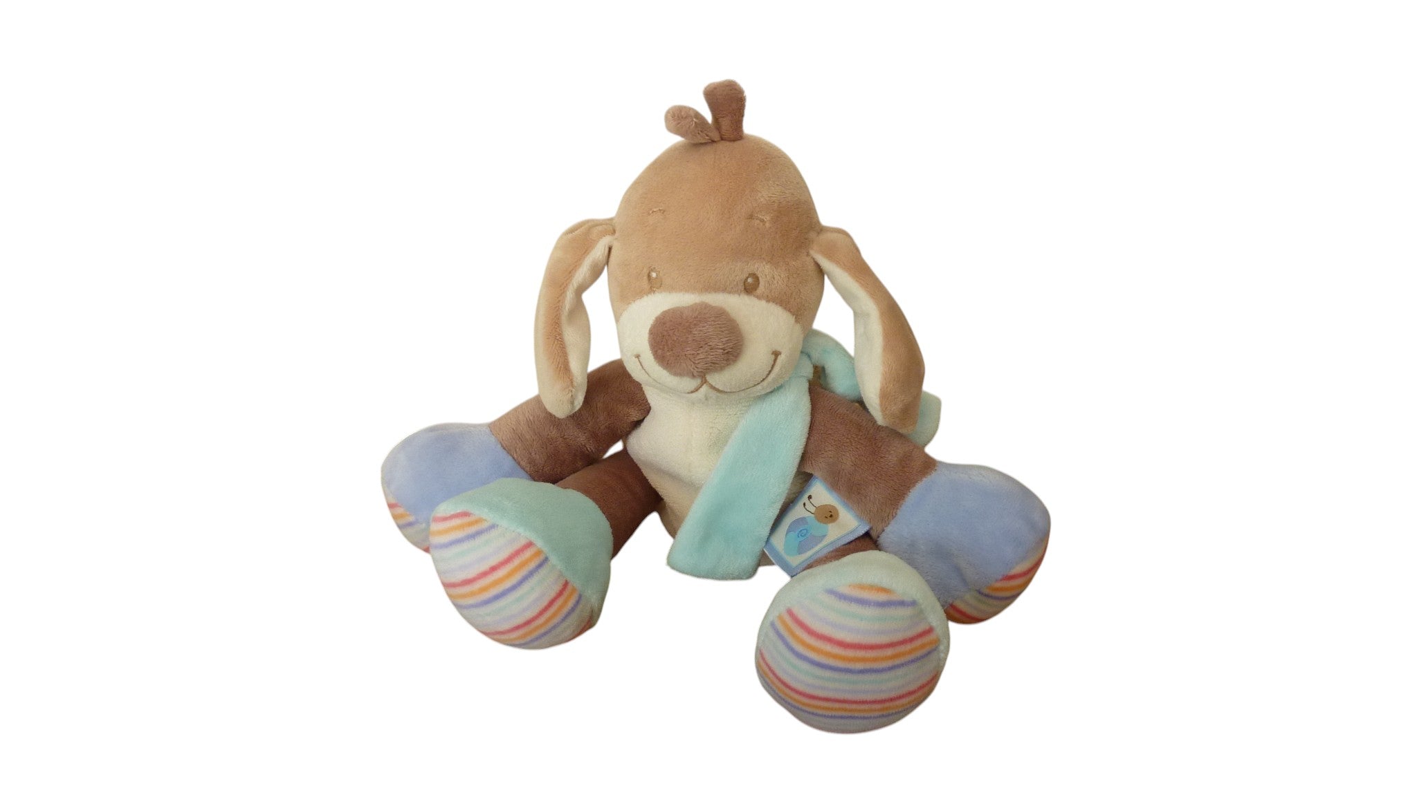 Peluche chien marron bleu - Les Z'amis - Nattou 30 cm