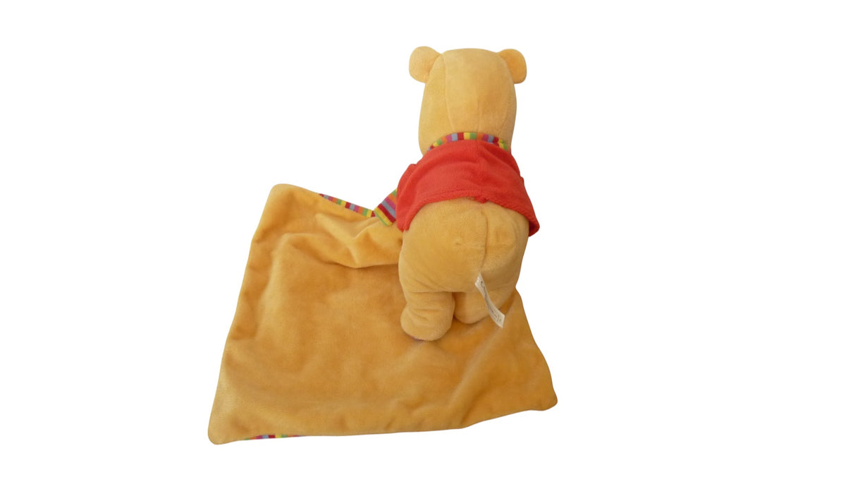 Peluche mouchoir Winnie l'Ourson marron rouge - Disney 27 cm