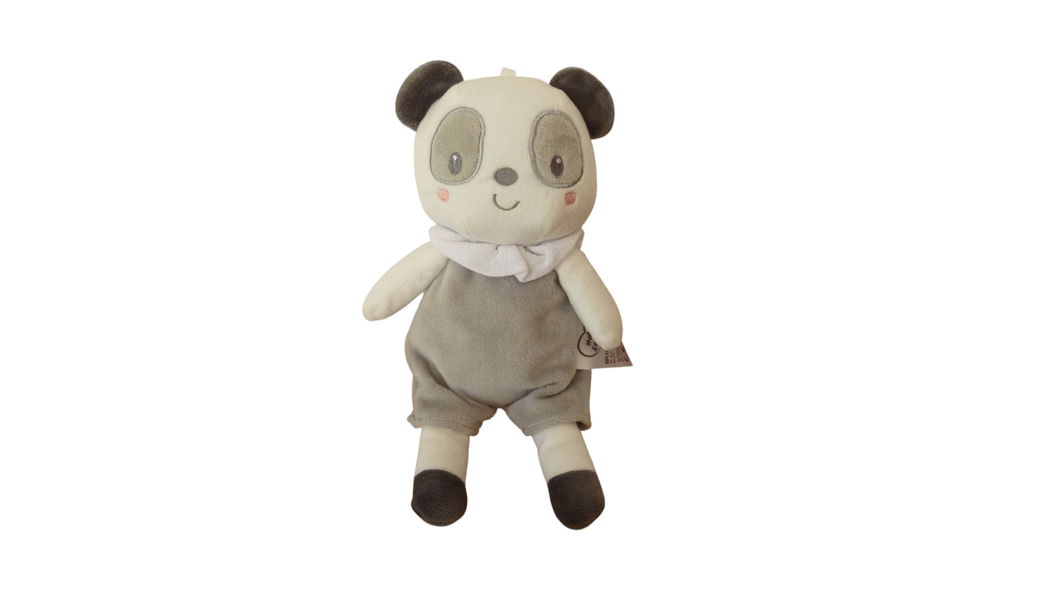 Peluche panda gris blanc - Mots d'Enfants 27 cm