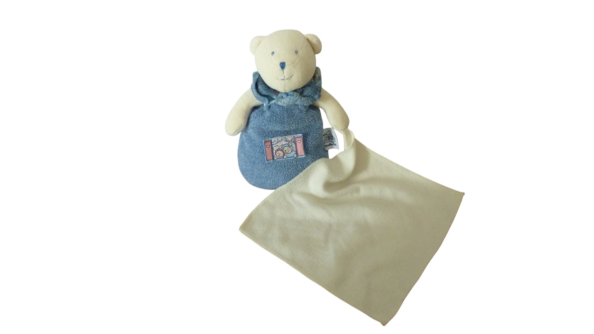 Peluche mouchoir ours - Lila et Patachon - Moulin Roty 19 cm
