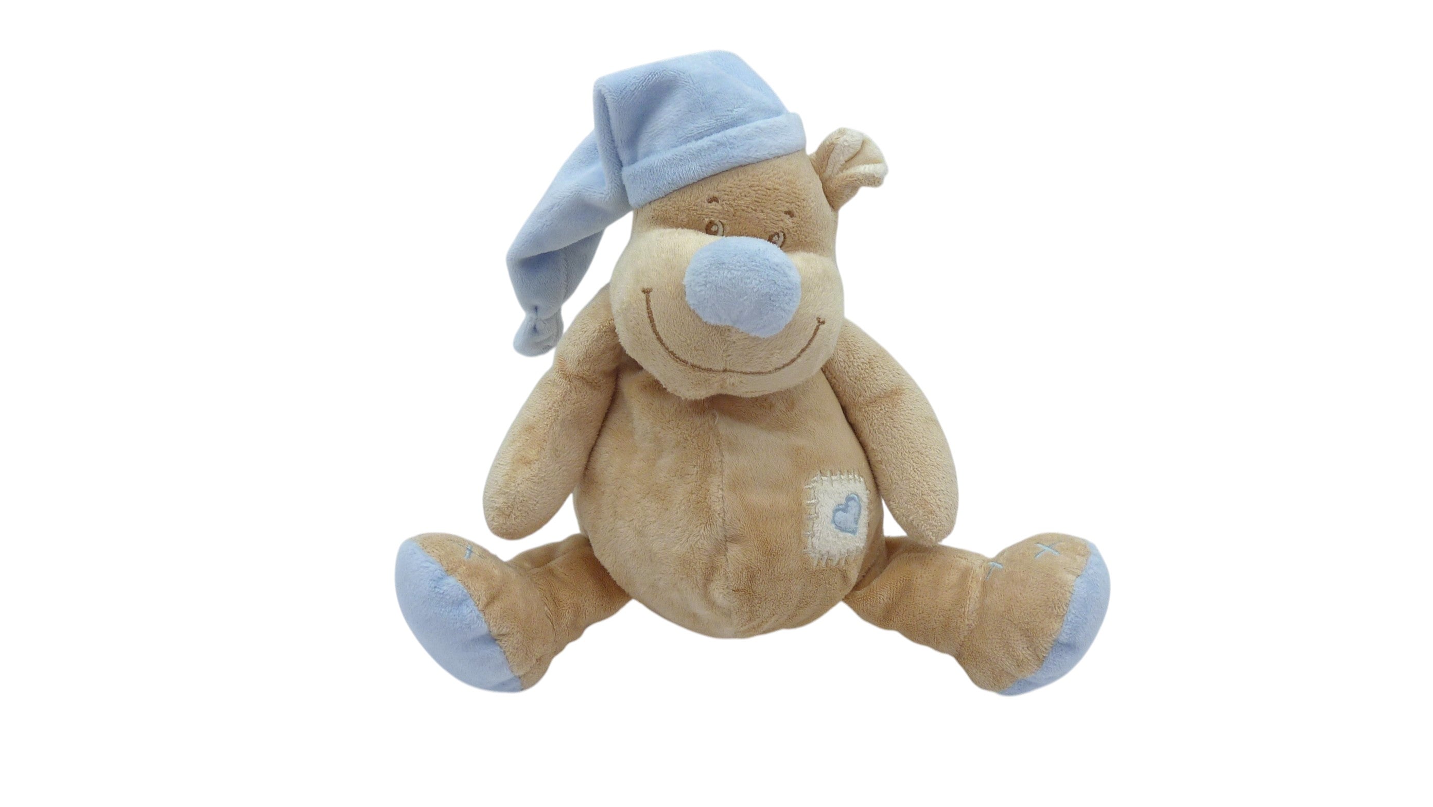 Peluche ours marron bleu - Doukidou 30 cm