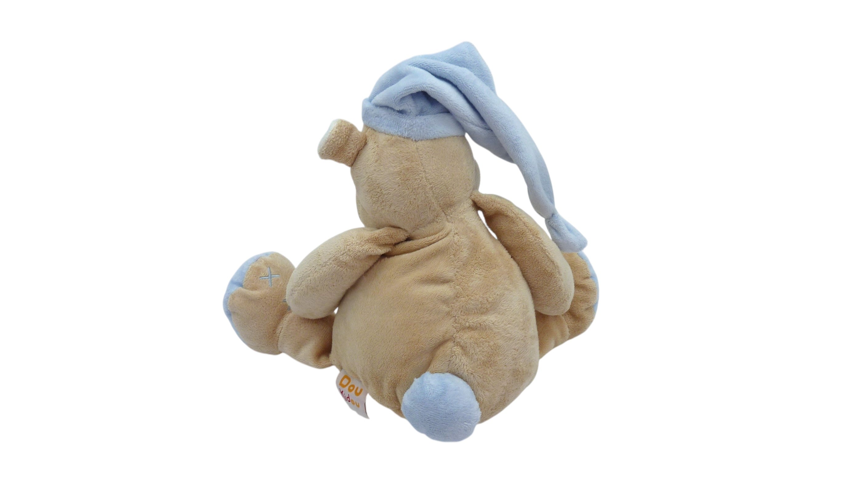 Peluche ours marron bleu - Doukidou 30 cm