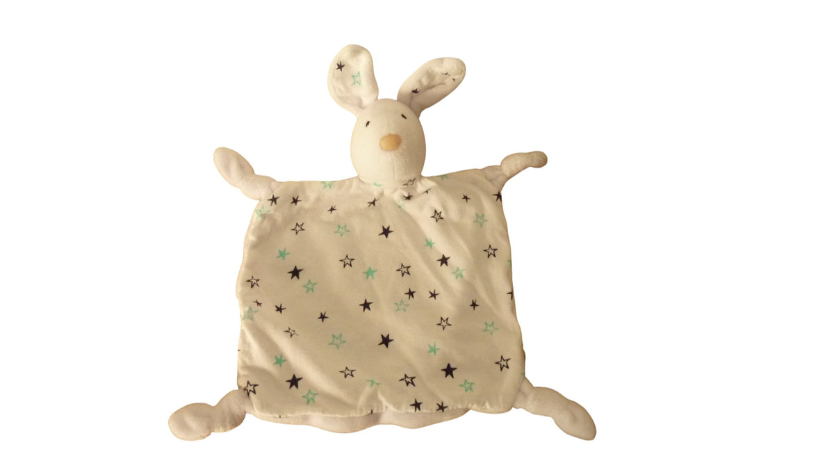 Doudou lapin plat blanc étoiles - TAO