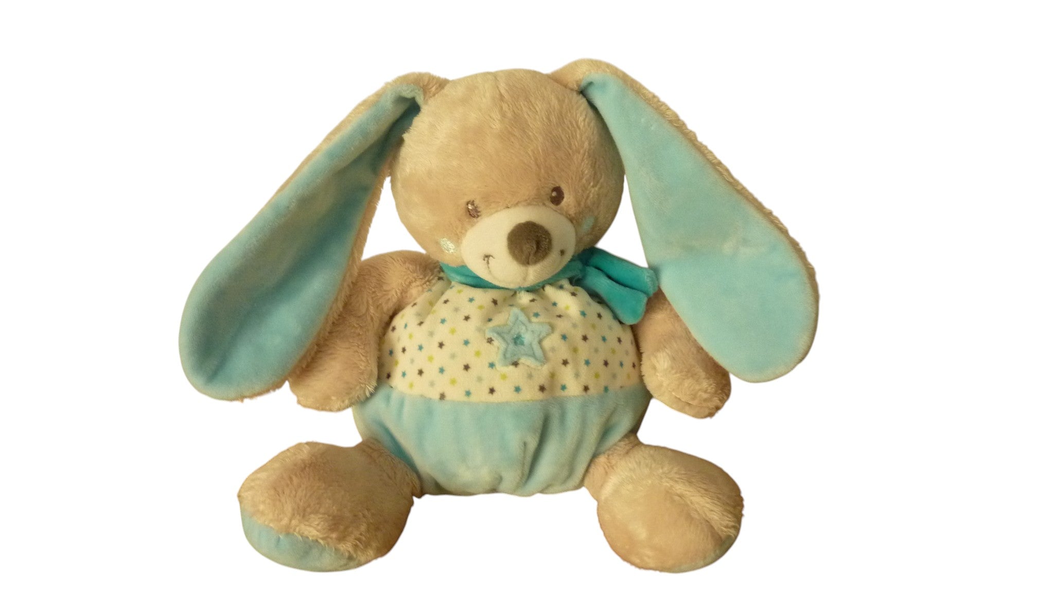 peluche lapin turquoise - Mots d'Enfants 26 cm