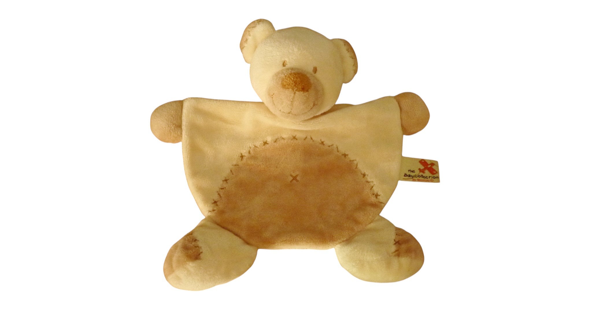 Doudou ours plat beige marron - Nicotoy