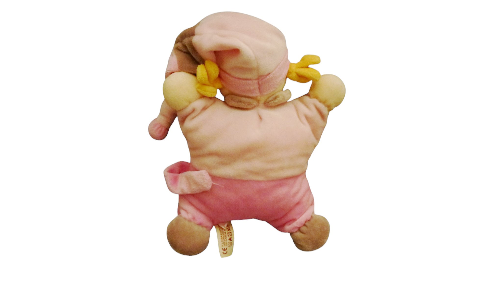 Peluche poupée fille rose attache tétine - Nicotoy 27 cm