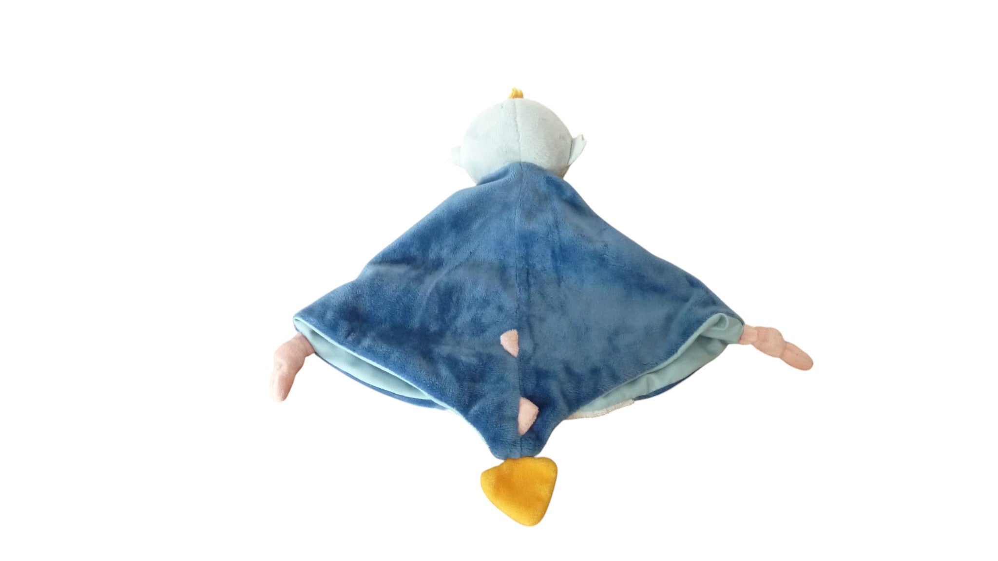 Doudou dragon plat blanc bleu - Jemini