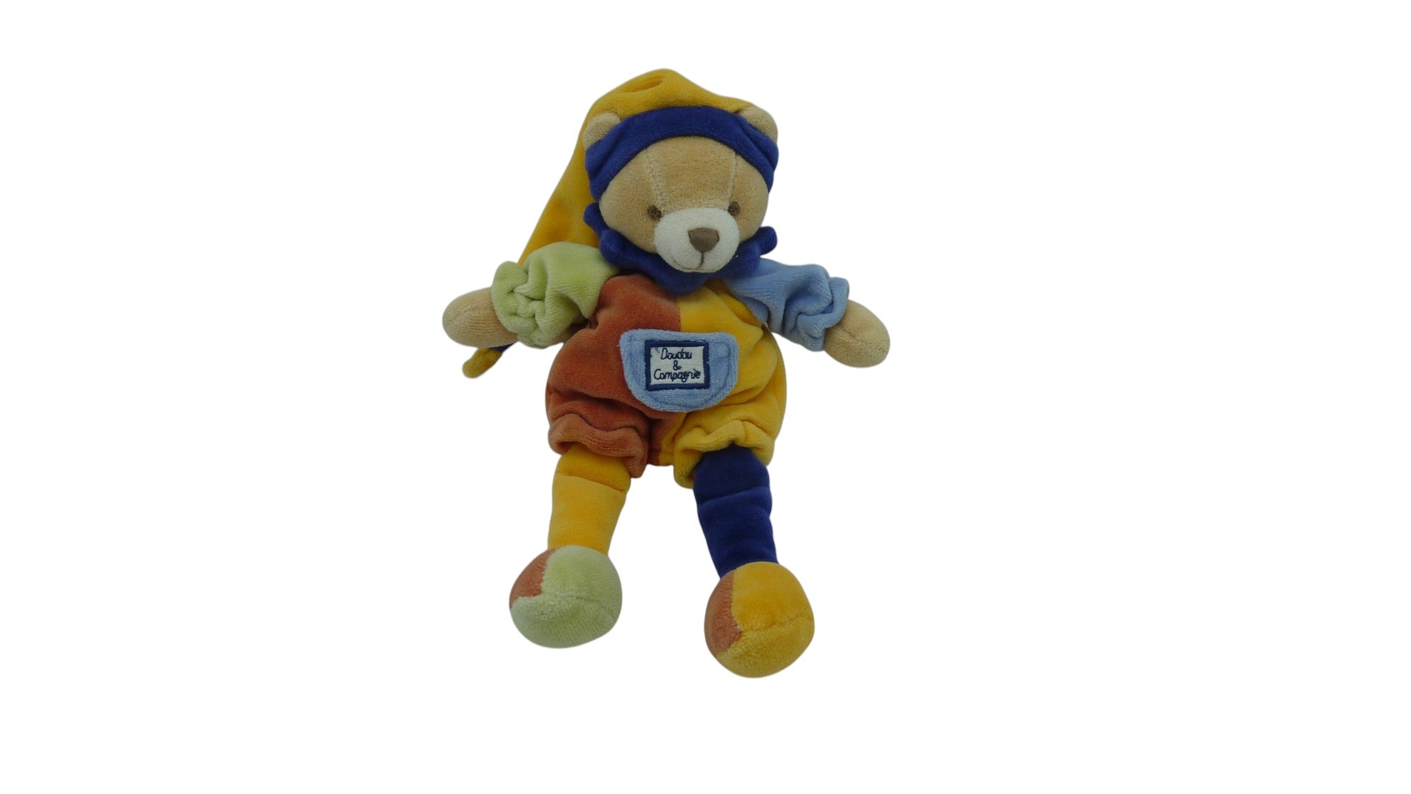 Peluche ours multicolore - Doudou et compagnie 24 cm