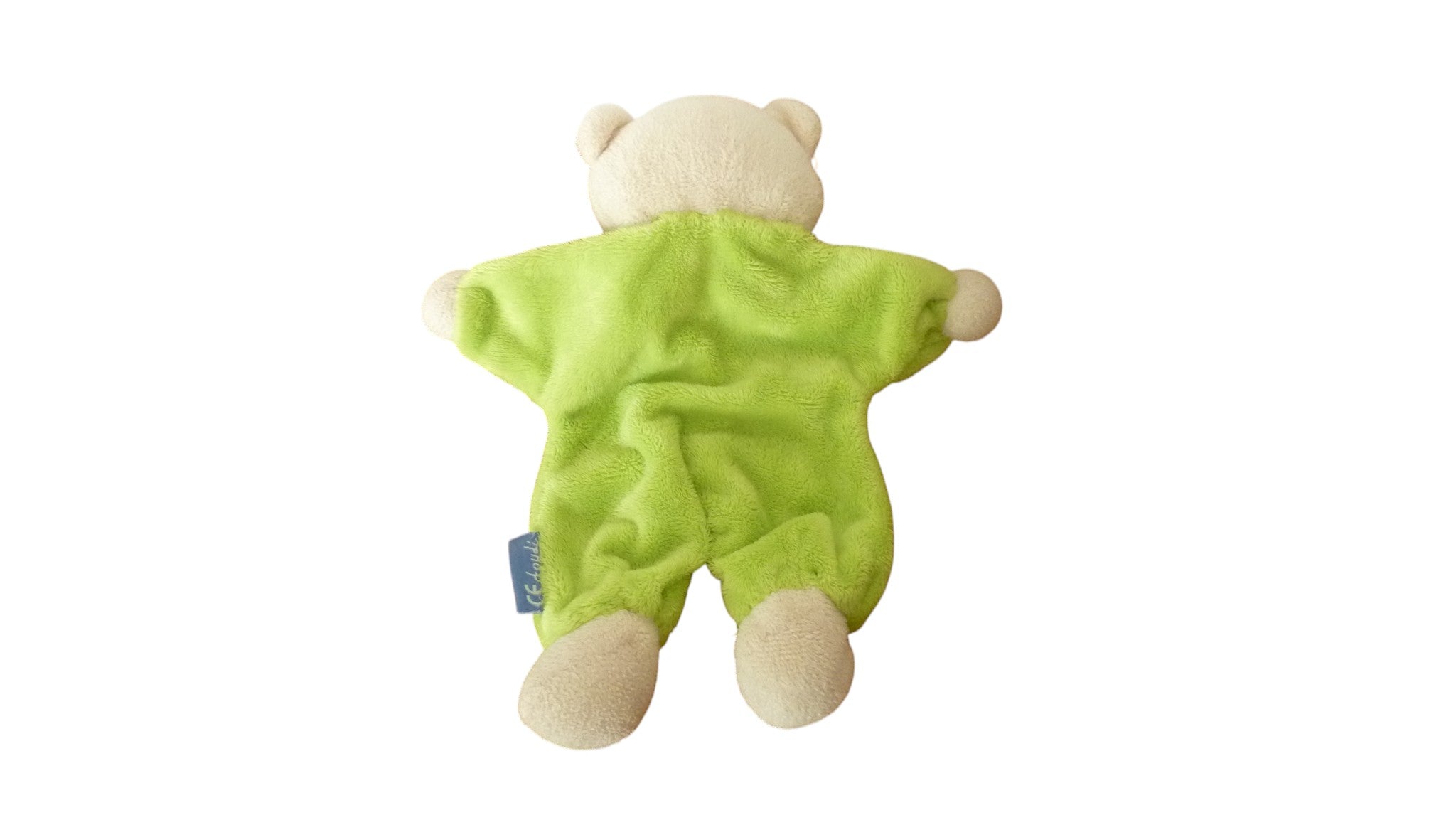 Doudou ours plat vert - Doudi