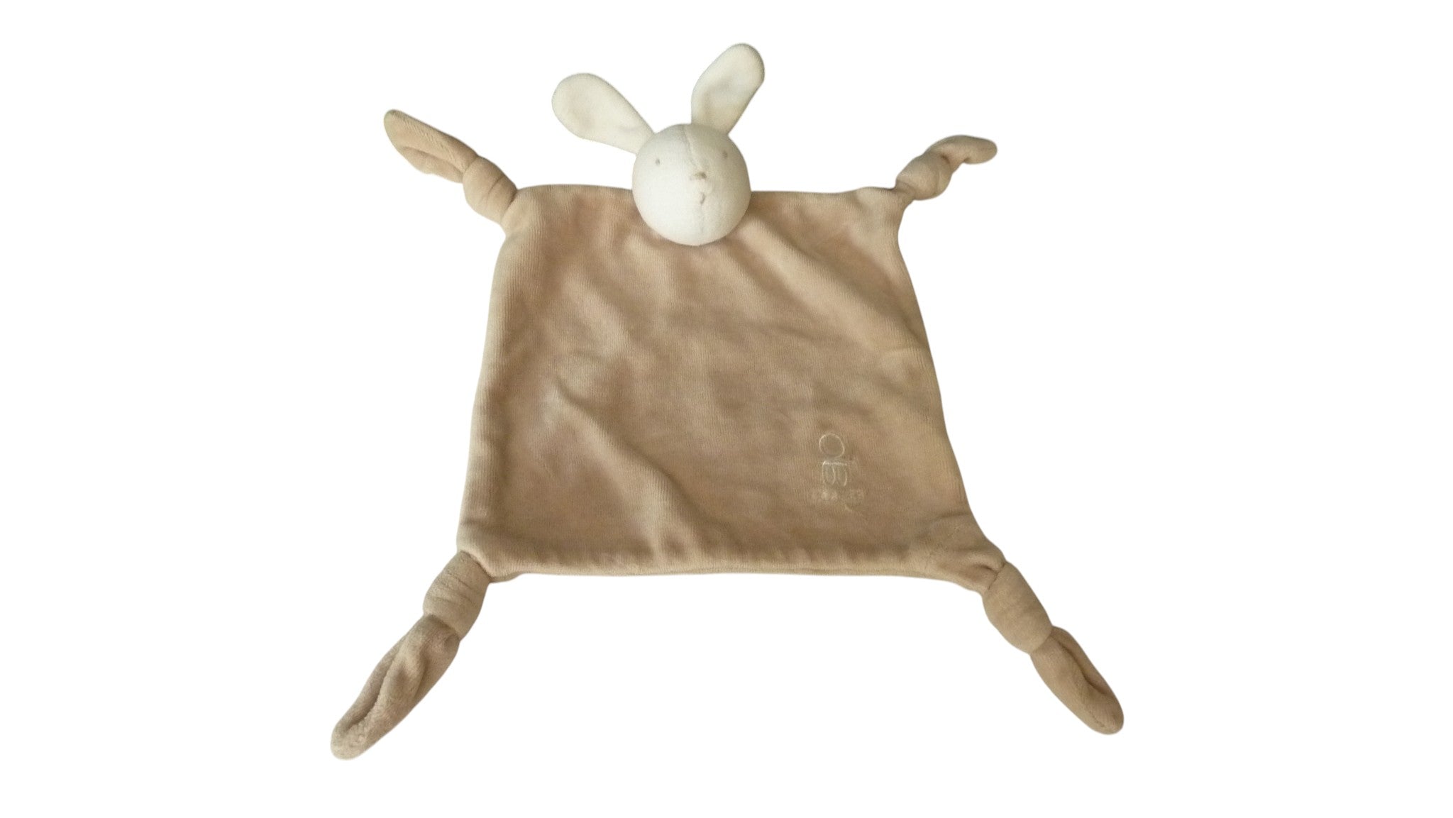 Doudou lapin plat marron clair - Obaibi