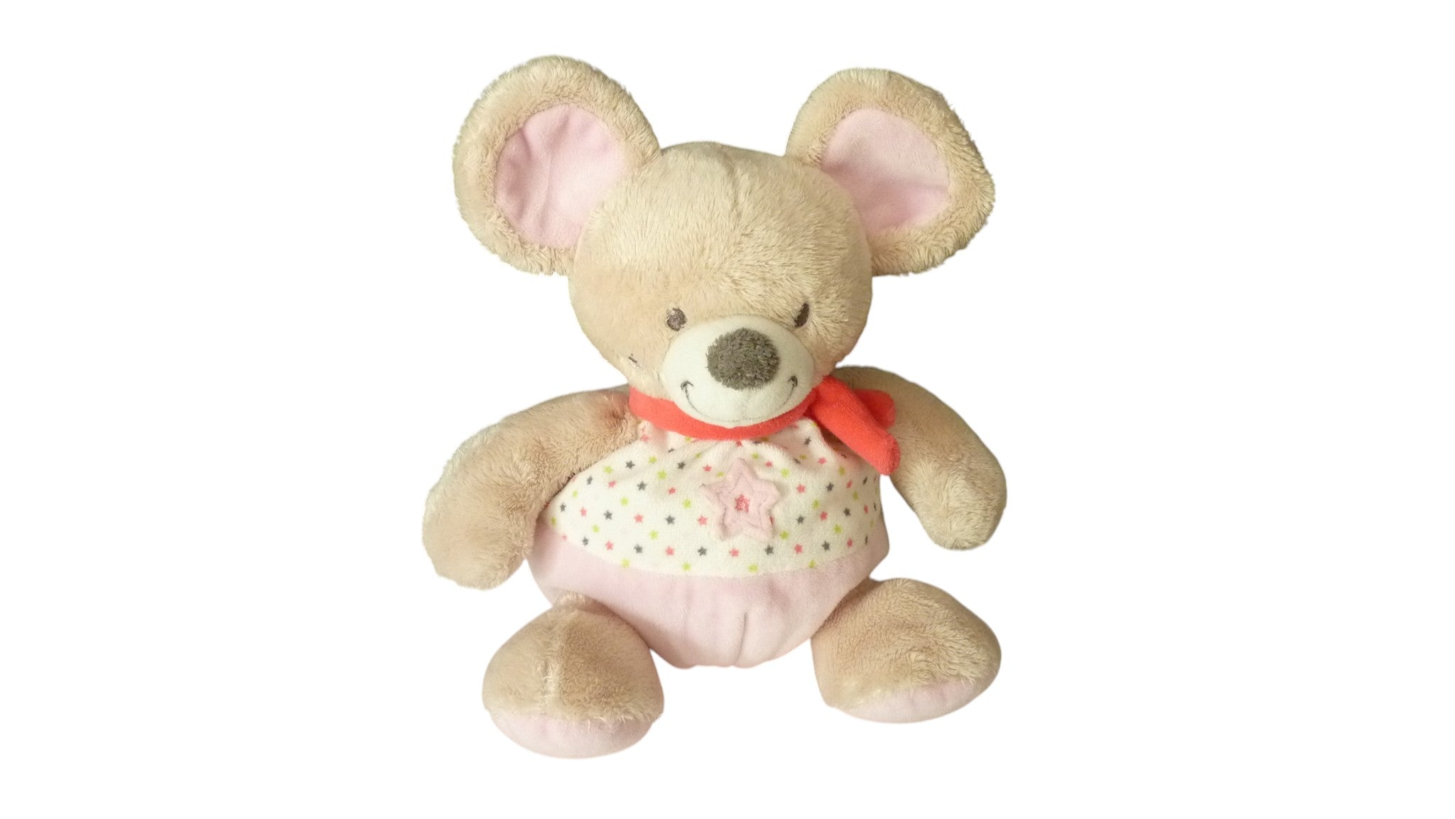 Peluche souris rose - Mots d'Enfants 26 cm