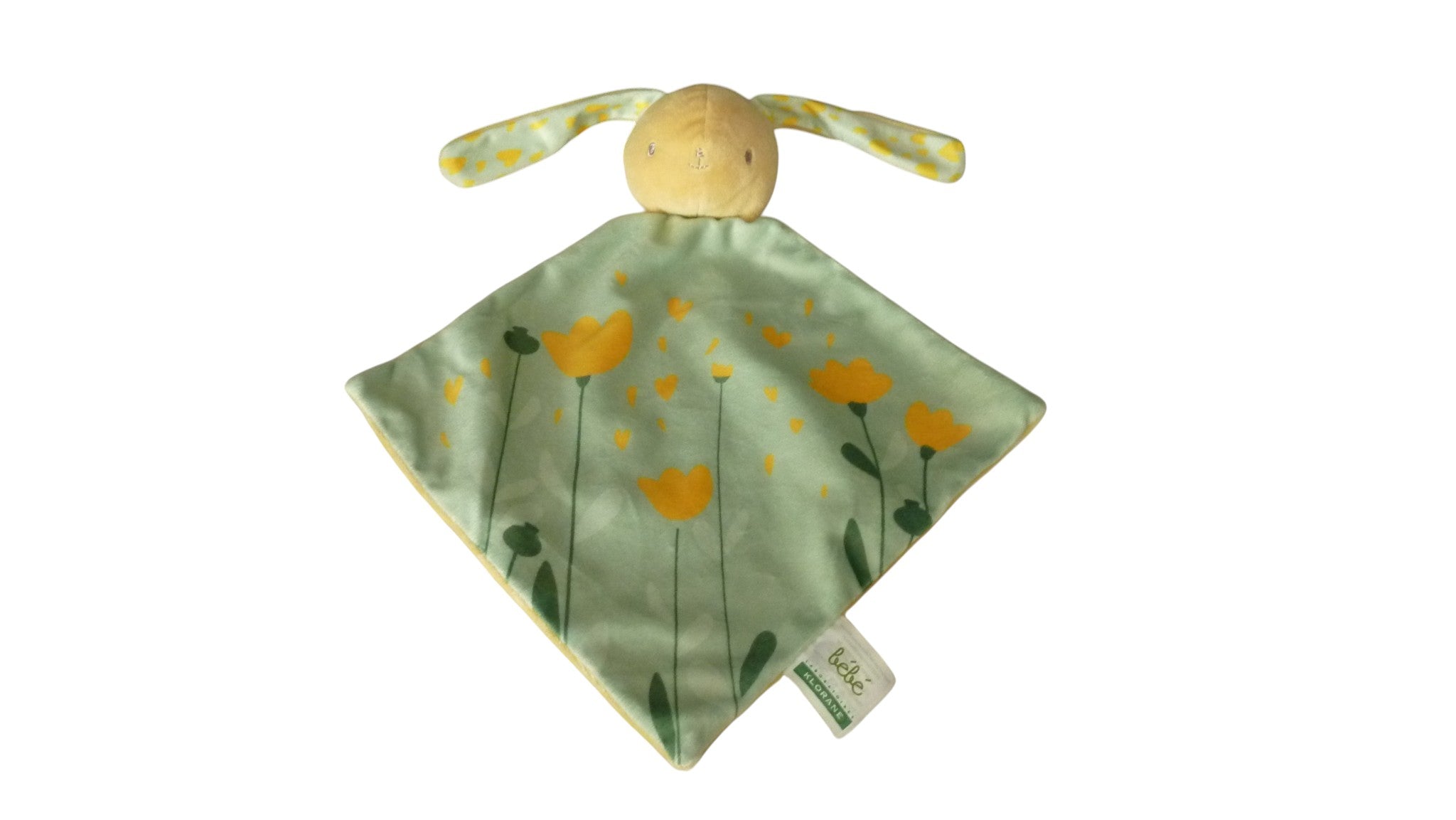 Doudou lapin plat marron vert - Klorane