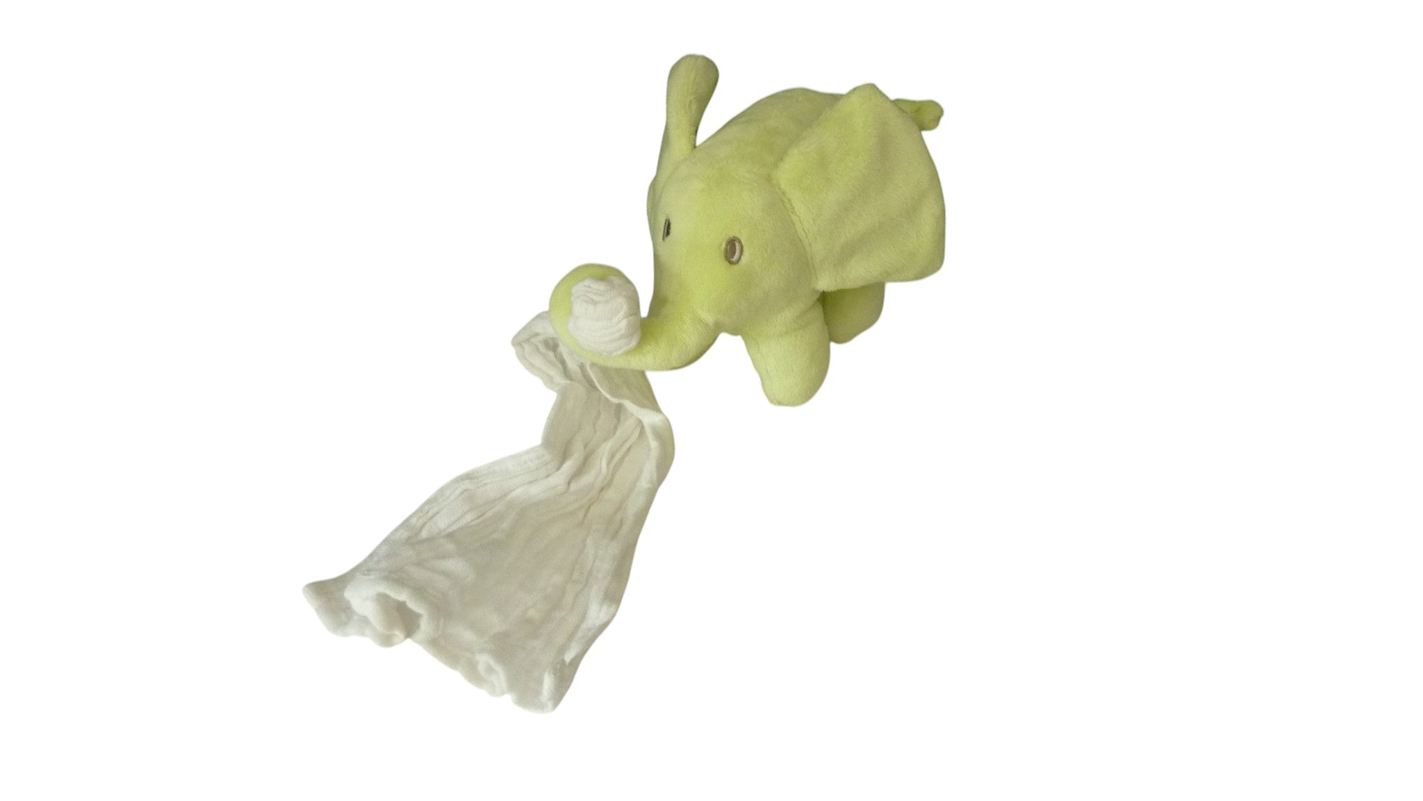 Peluche éléphant mouchoir vert - Kimbaloo 13 cm
