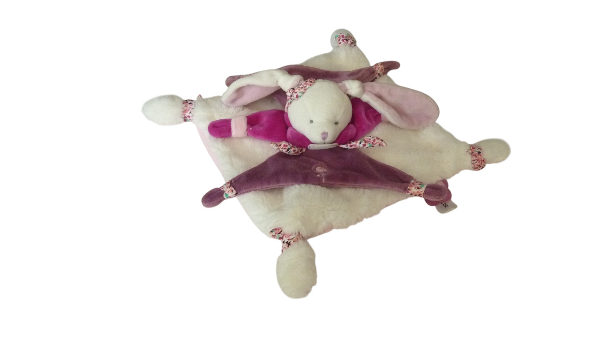 Doudou lapin plat - Cerise et Petit Chou - DC2703 Doudou et Compagnie