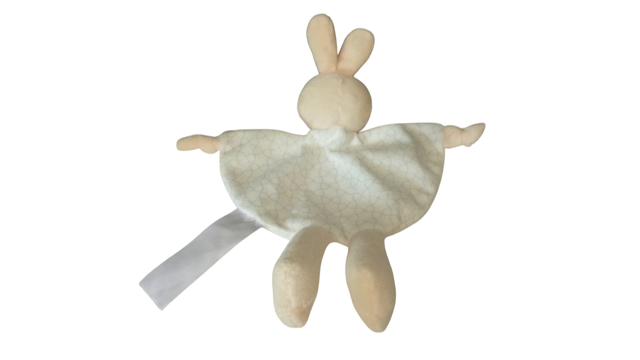 Doudou lapin plat beige blanc - Tomkids