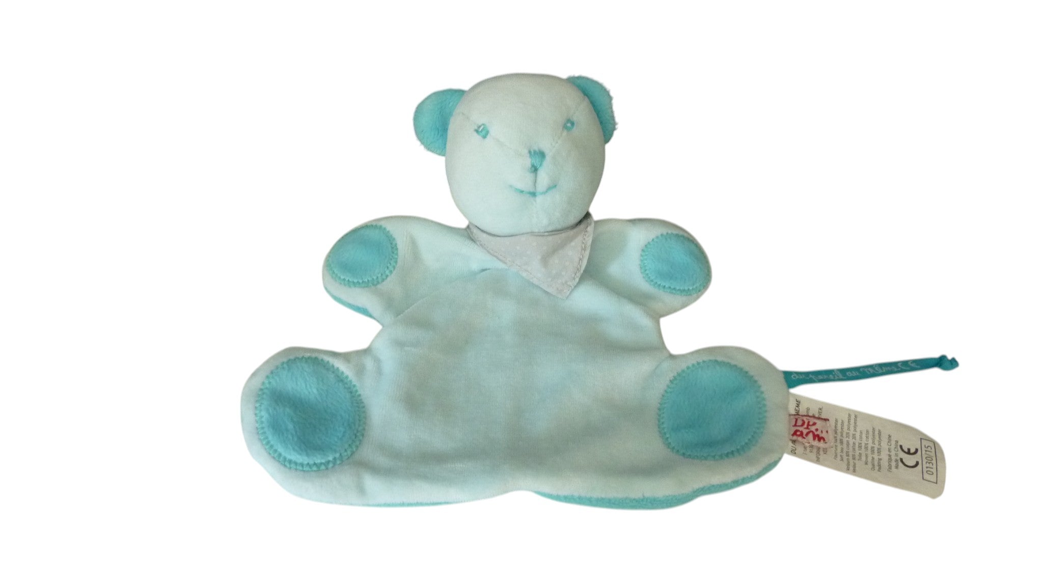 Doudou ours plat bleu - DPAM