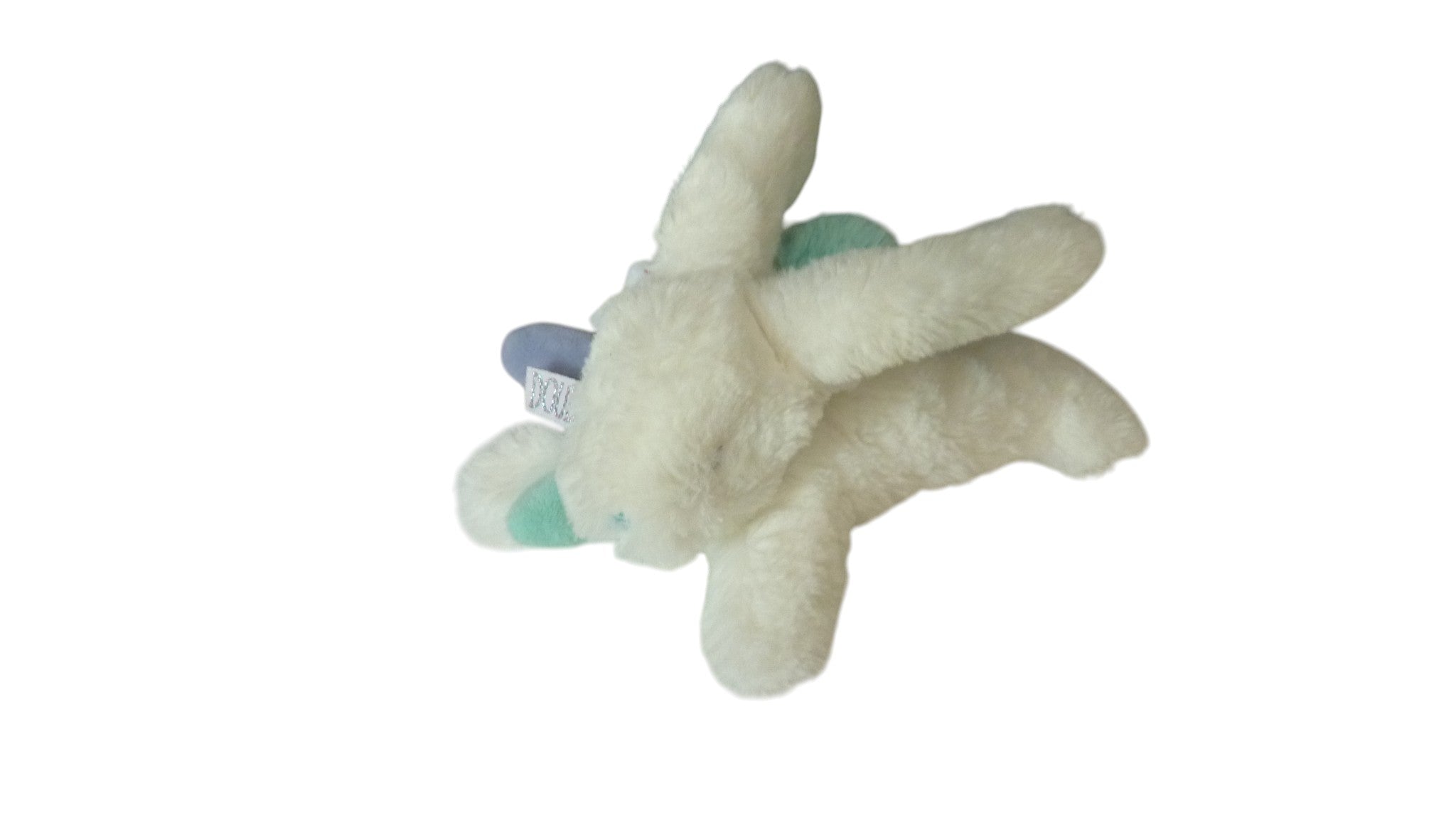 Peluche lapin blanc turquoise - Mint Tutti Frutti - DC3298 Doudou et Compagnie 21 cm