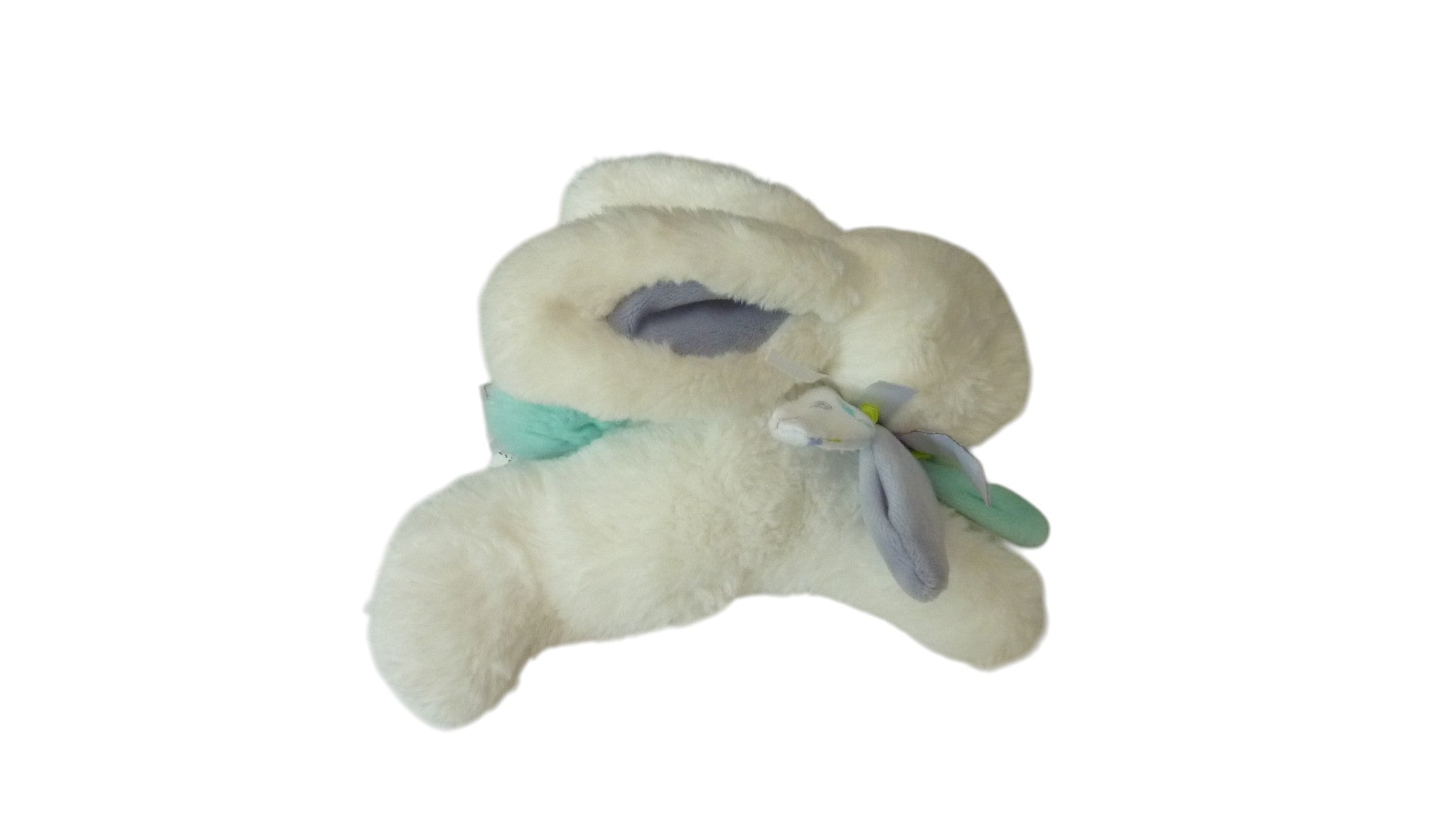 Peluche lapin blanc turquoise - Mint Tutti Frutti - DC3298 Doudou et Compagnie 21 cm