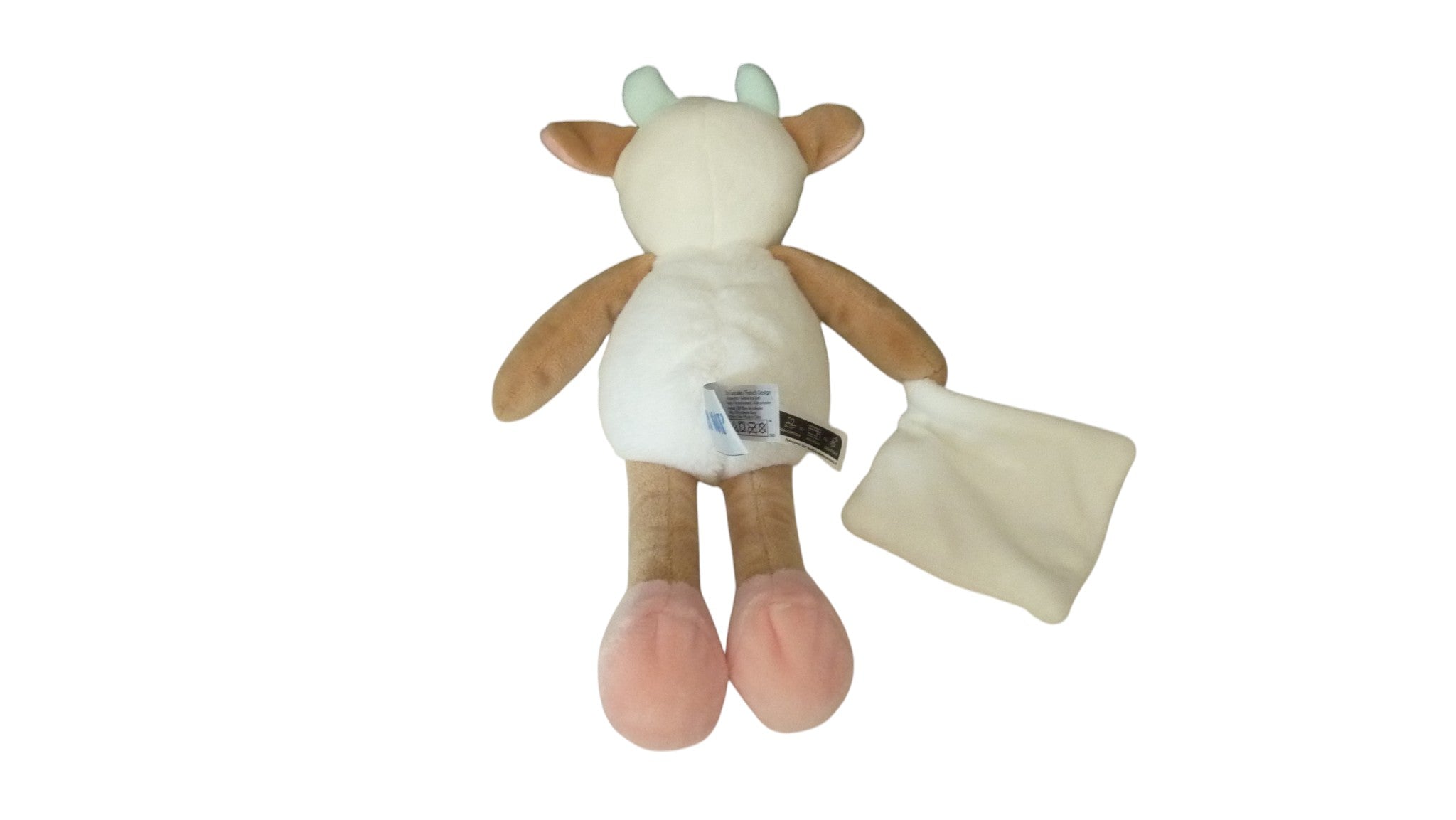 Peluche vache mouchoir multicolore - Pistache - BN6023 Baby'nat 29 cm