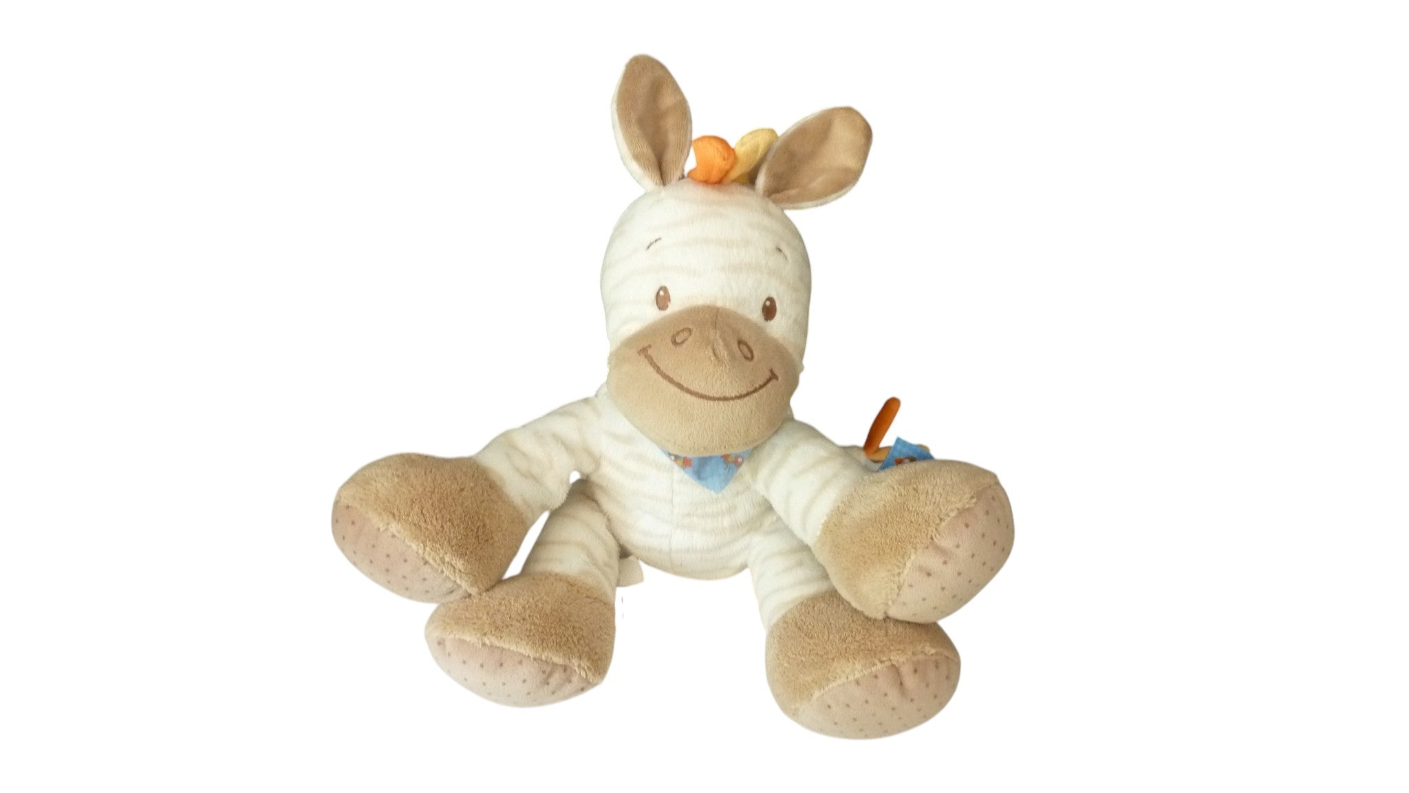 Peluche zèbre marron blanc - Arthur et Louis - Nattou 20 cm