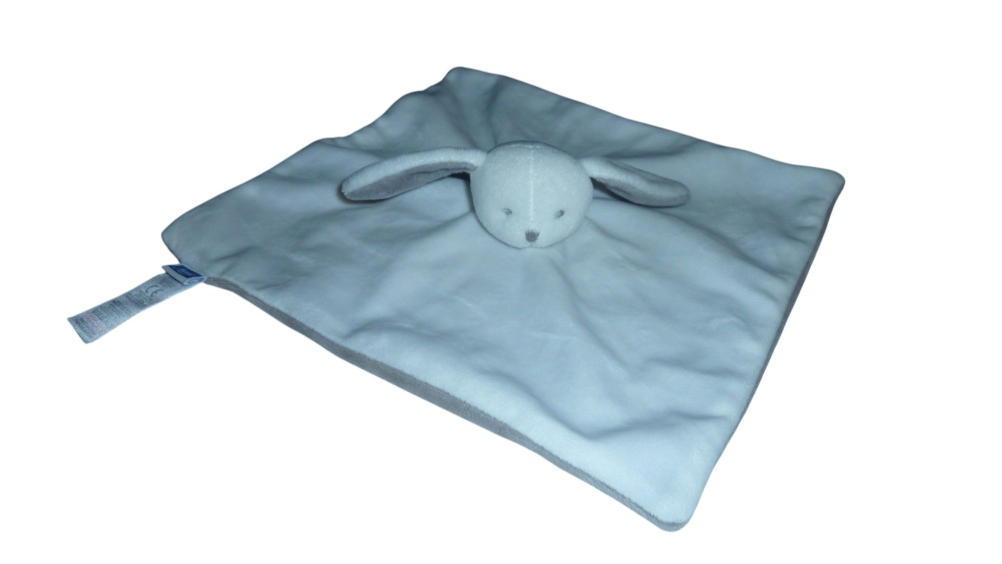 Doudou lapin plat blanc gris - Jacadi