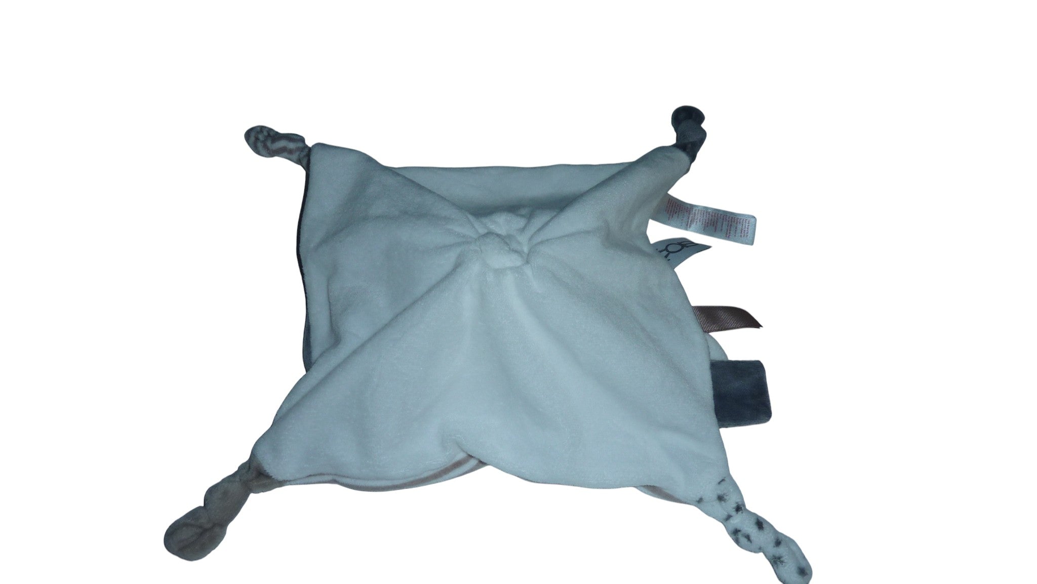 Doudou lapin plat gris blanc taupe - Obaibi