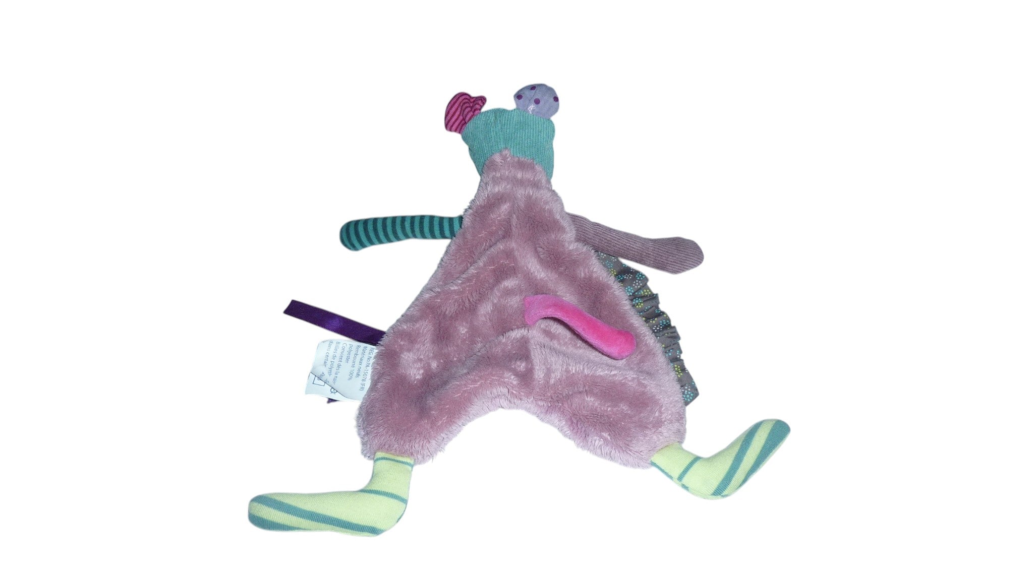 Doudou souris plat multicolore - Les jolis pas beaux - Moulin Roty
