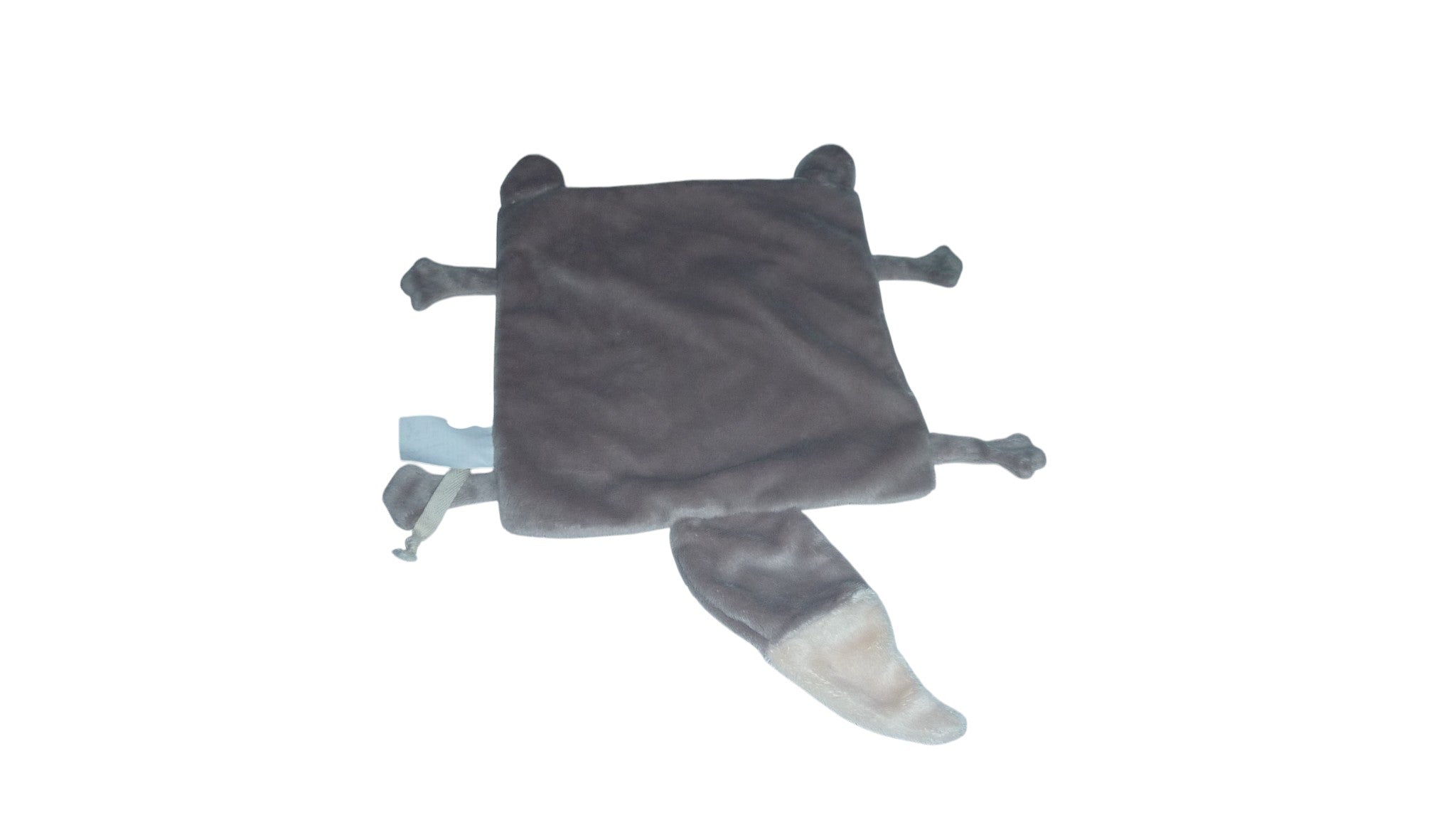 Doudou loup plat gris beige - DPAM