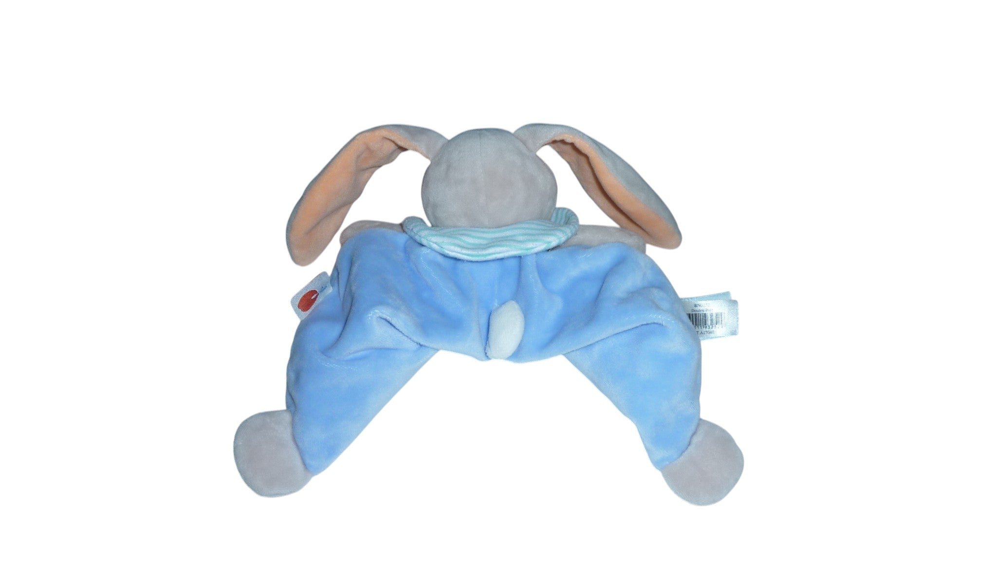 Doudou lapin plat bleu - Pom - BN0252 Baby'Nat