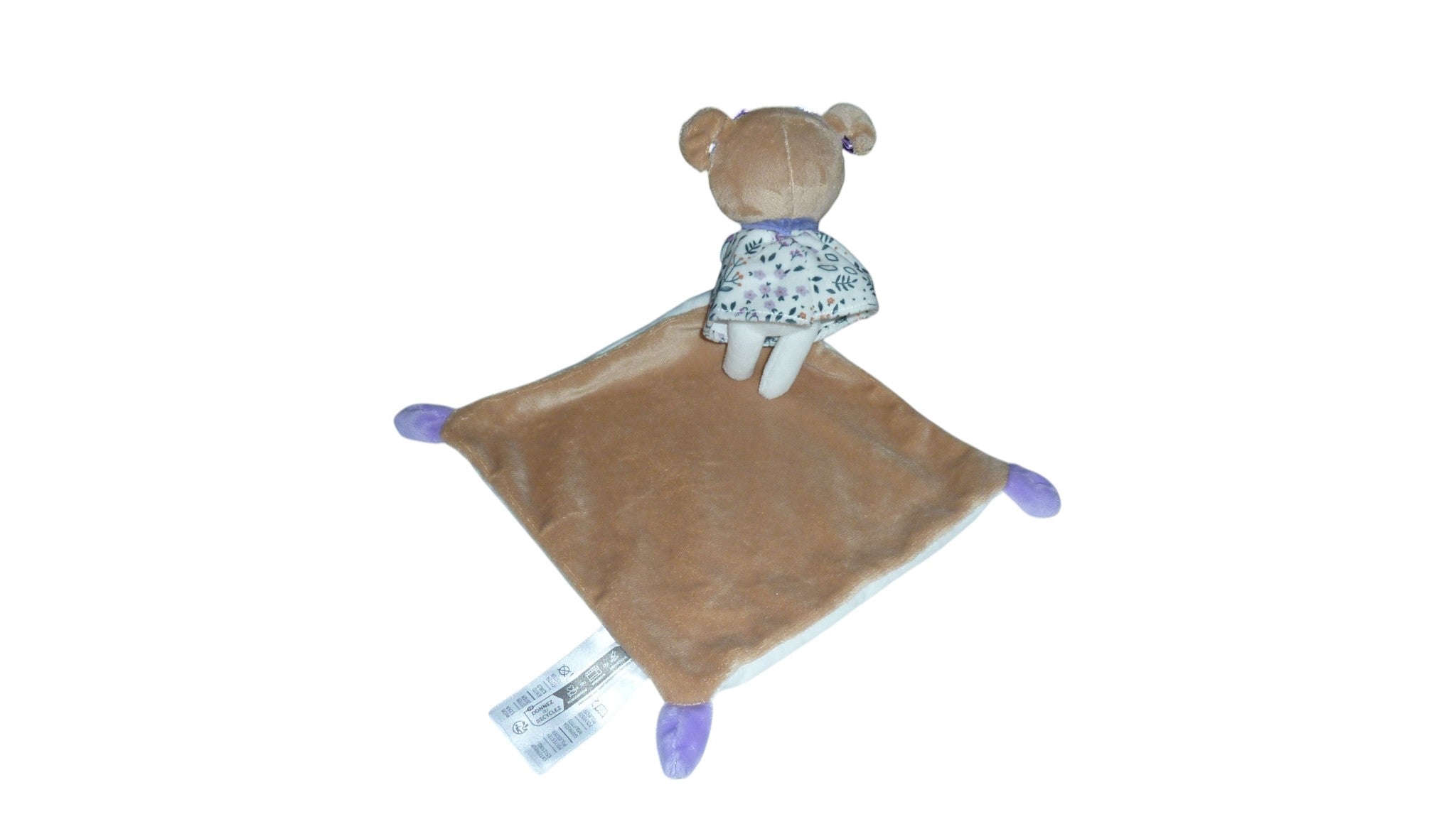 Peluche poupée fille mouchoir blanc marron - Mots d' Enfants