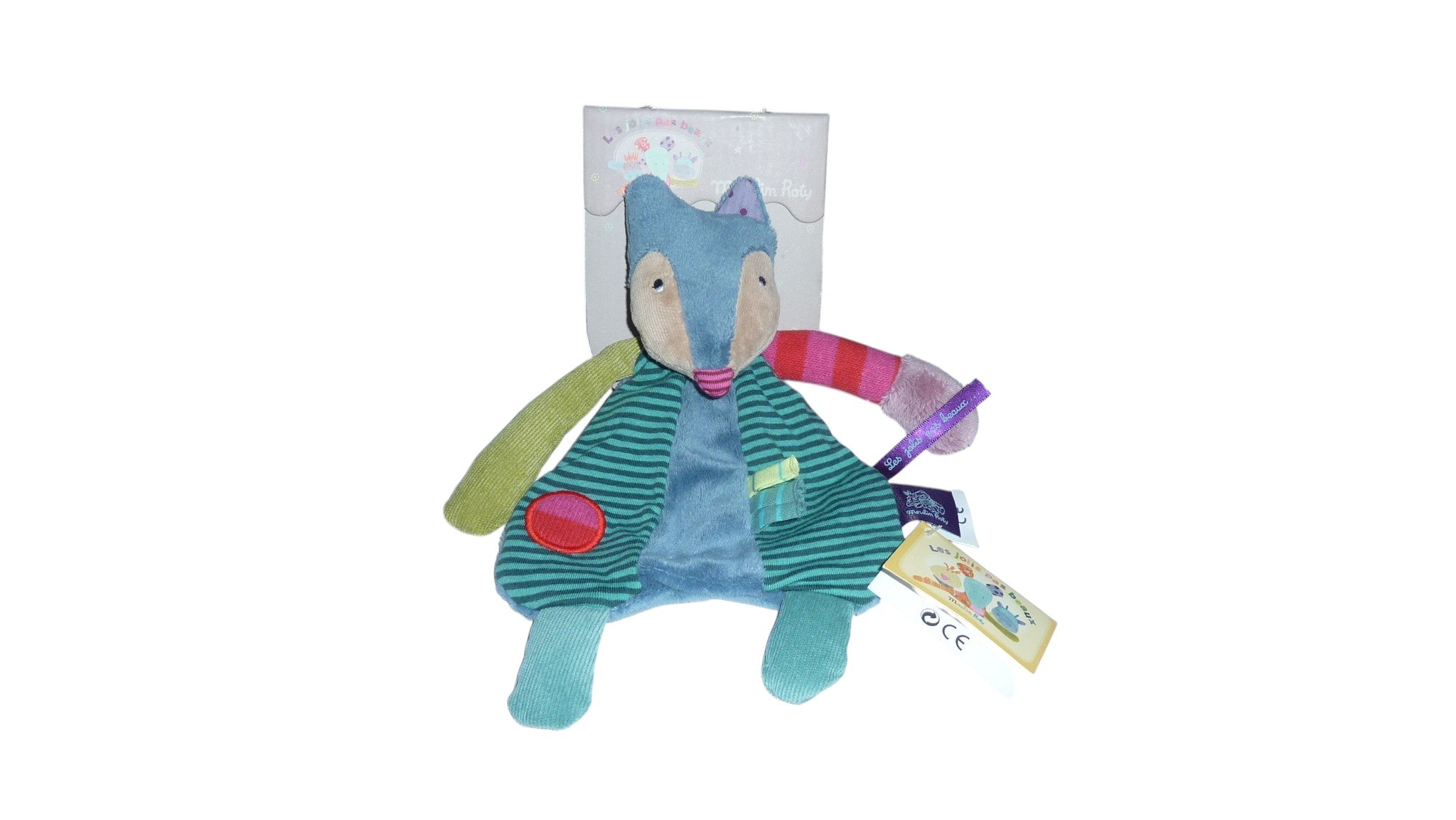 Doudou renard plat multicolore - Les Jolis pas Beaux - Moulin Roty
