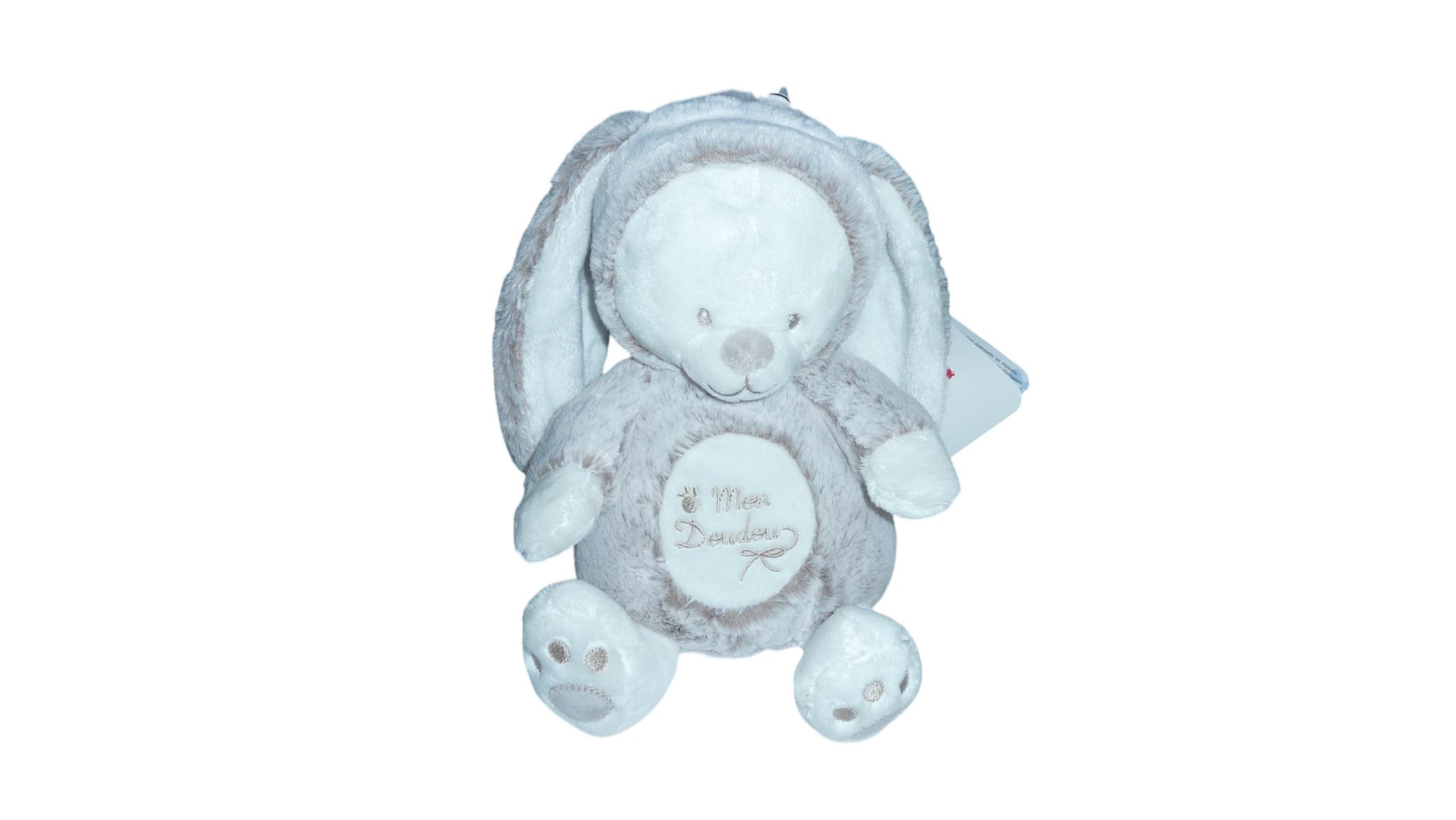 Peluche ours déguisé en lapin gris blanc - Nicotoy Simba Toys 27 cm